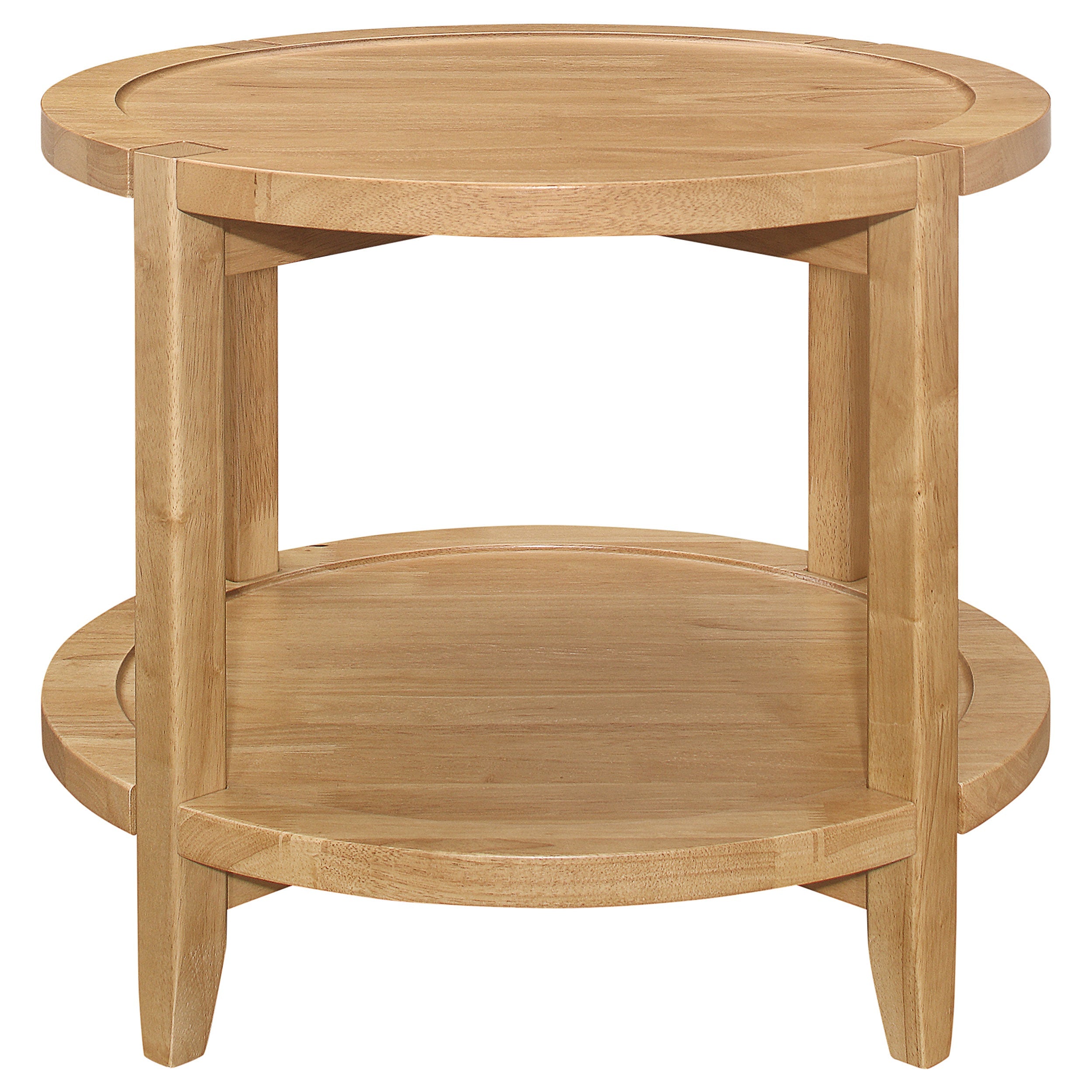 Camillo Round Solid Wood Side End Table Maple Brown-