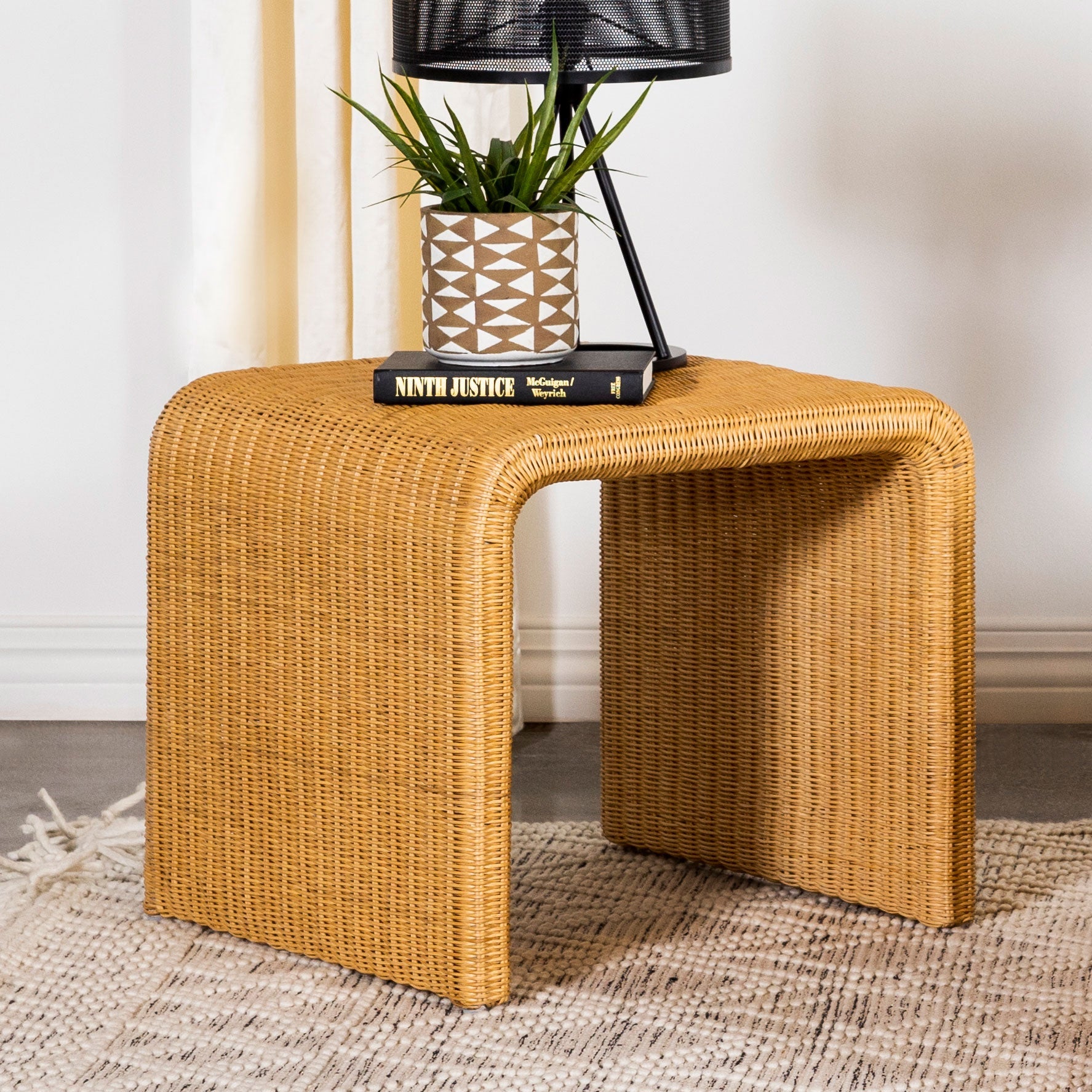 Cahya Square Woven Rattan End Table Natural-CoasterEssence