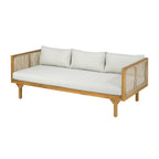 Outdoor Patio Sofa with Acacia Wood and Rope Design
