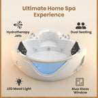 59" Light Luxury Double Corner Whirlpool Bathtub