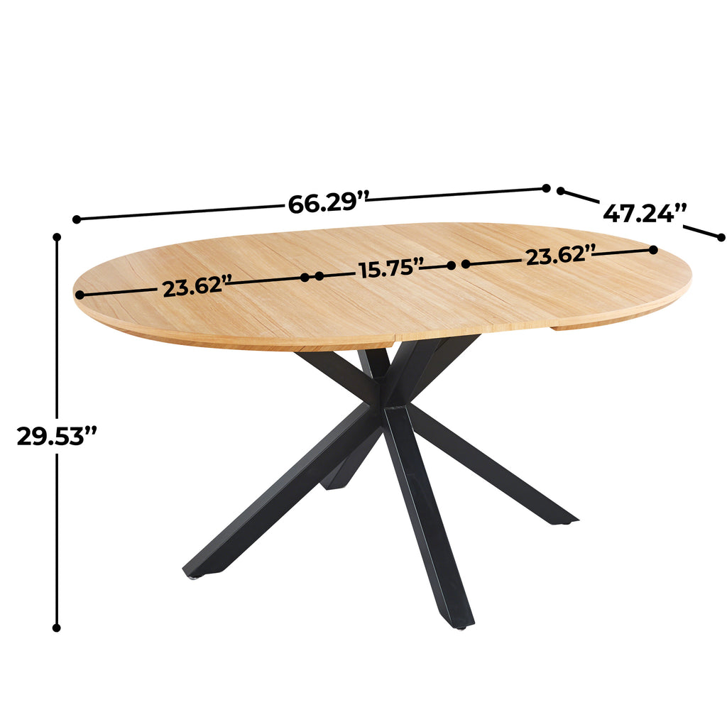 Extendable Table with Metal Legs