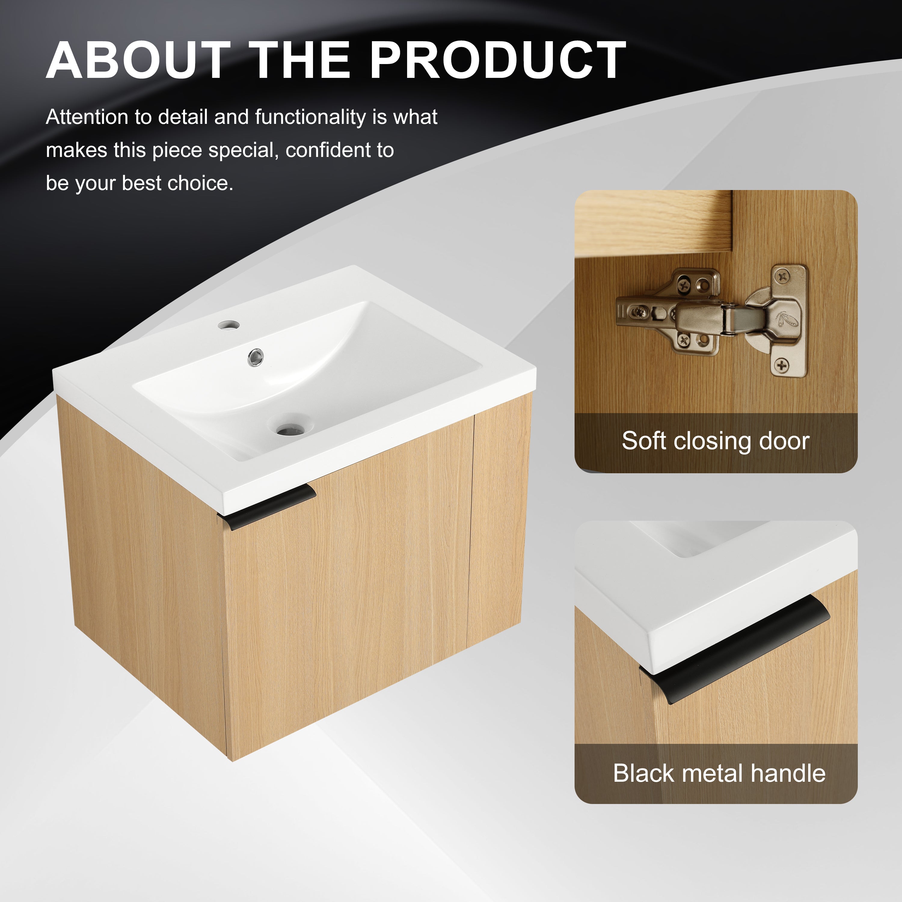 24" Bathroom Vanity Sink Combo for Big Space
