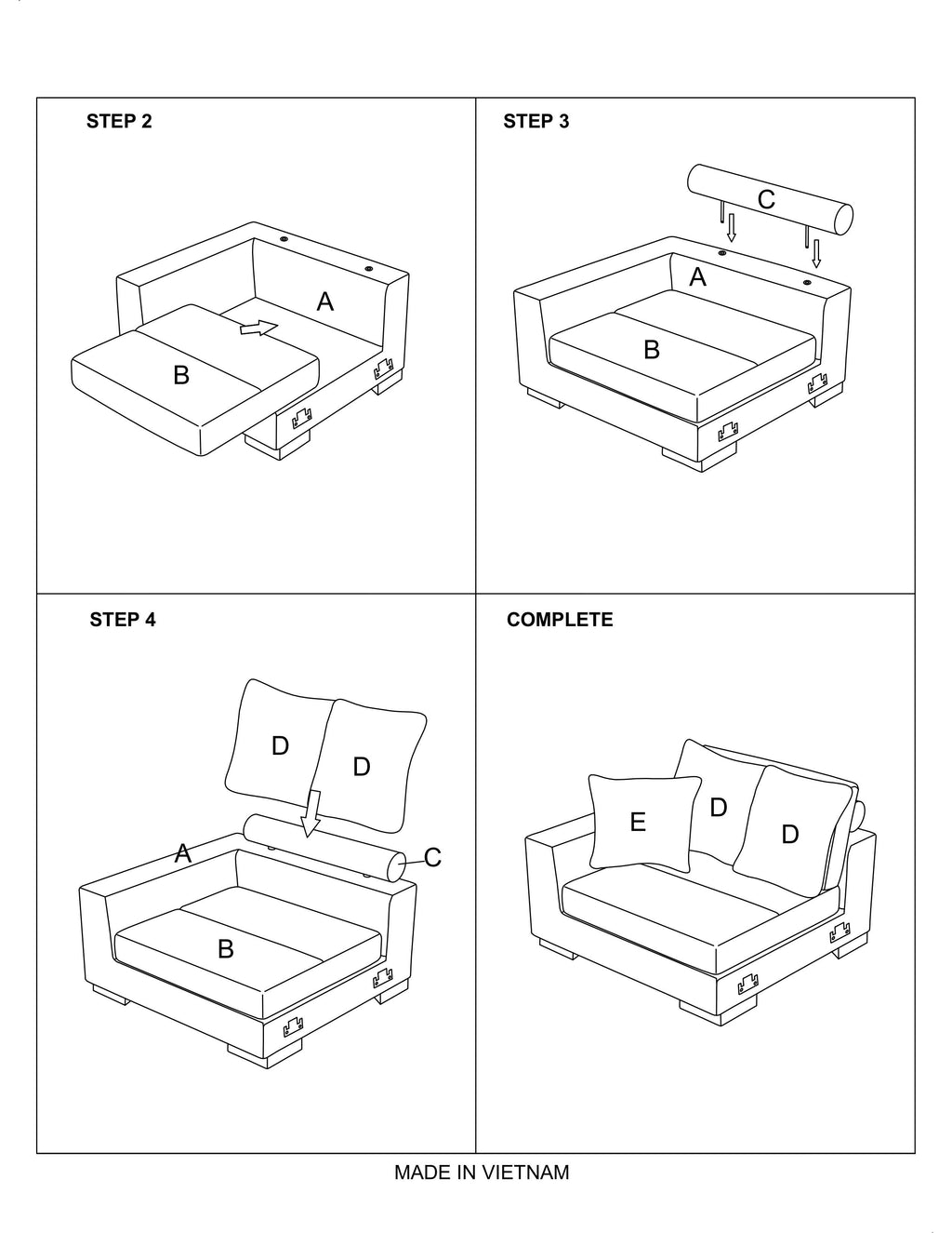 Living Room Furniture Left Arm Facing Chair