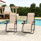 Zero Gravity Folding Lounge Chair with Headrest & Removable Tray
