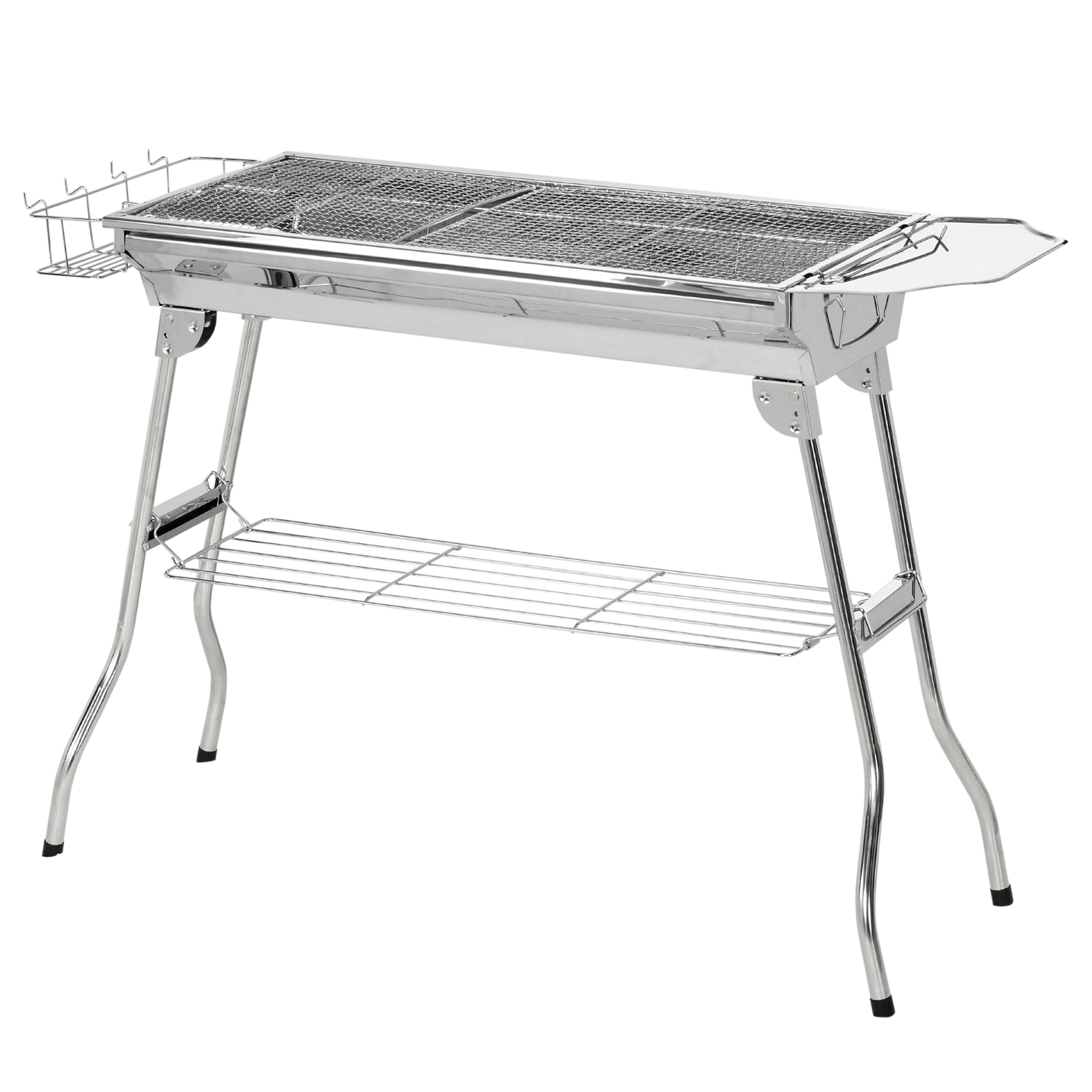 Outsunny Charcoal Grill Stainless Steel Portable Folding BBQ