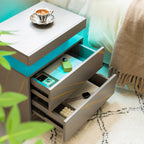 Modern LED Nightstand with 2 Drawers