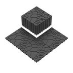 Stone Texture 12" Patio Deck Tiles - Set of 44