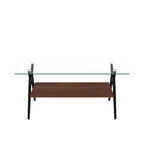 Rectangle Coffee Table with Tempered Glass Top