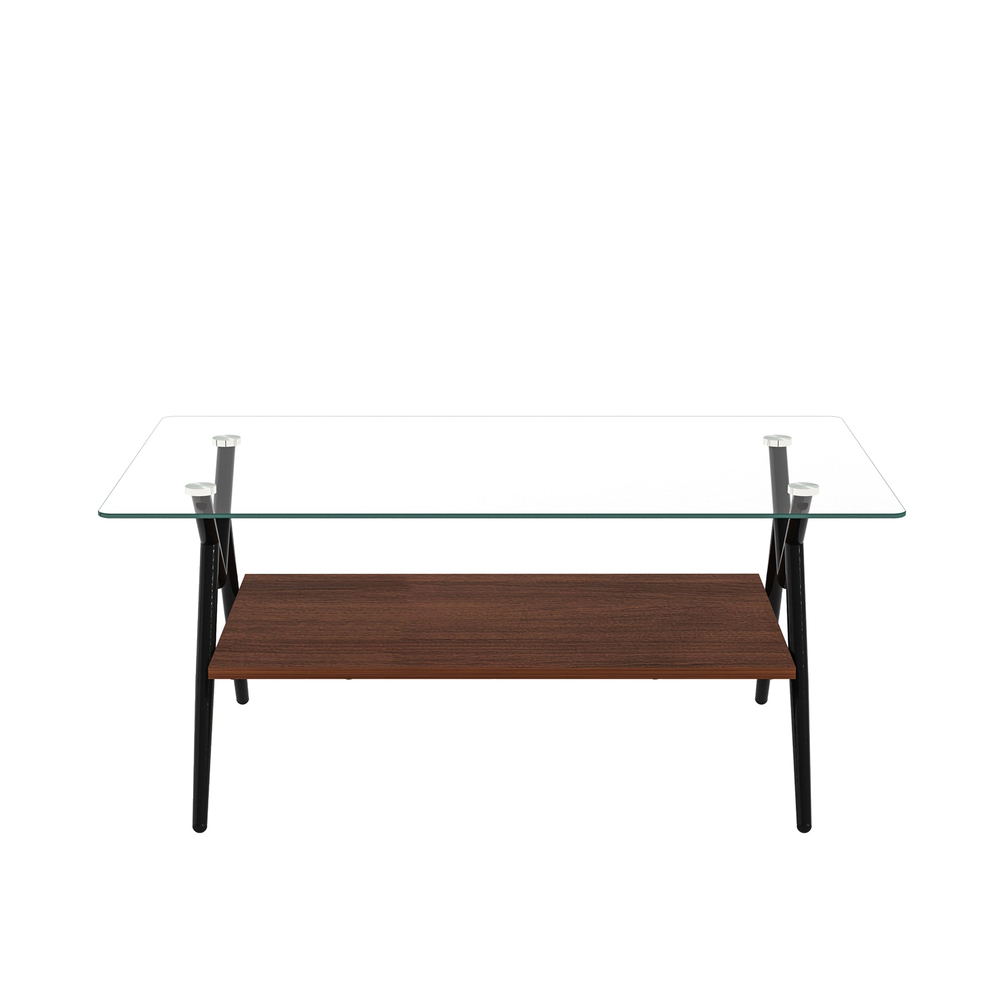Rectangle Coffee Table with Tempered Glass Top