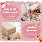 Full Size House Floor Bed with Tent and Light
