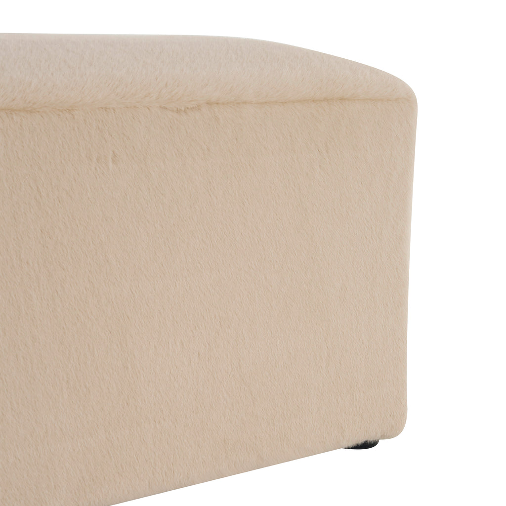 Almond Long Plush Ottoman