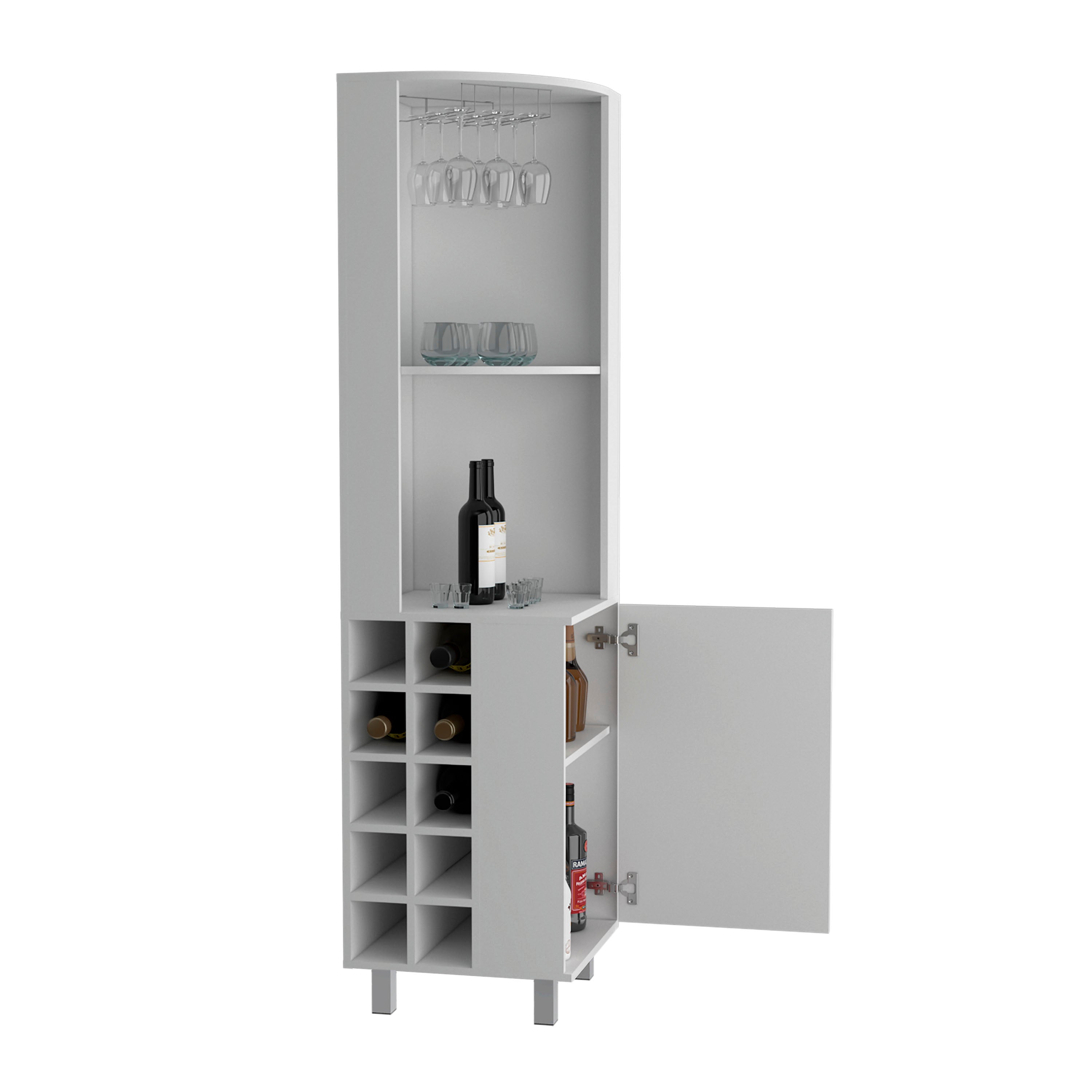 Kaia 70" Tall Corner Bar Cabinet