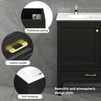 30" Black Bathroom Vanity