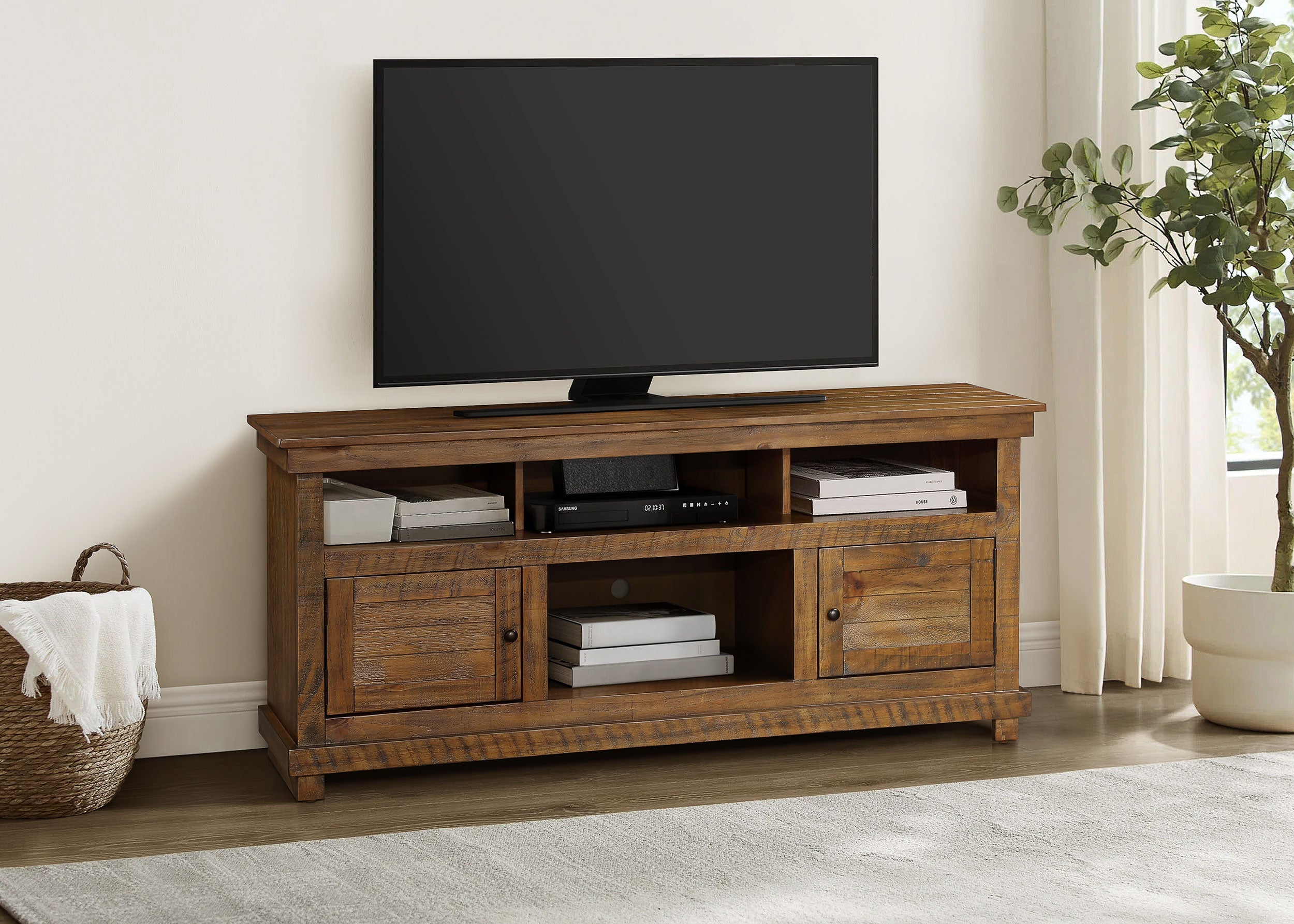 Payne 60-inch TV Stand Media Console Distressed Brown-