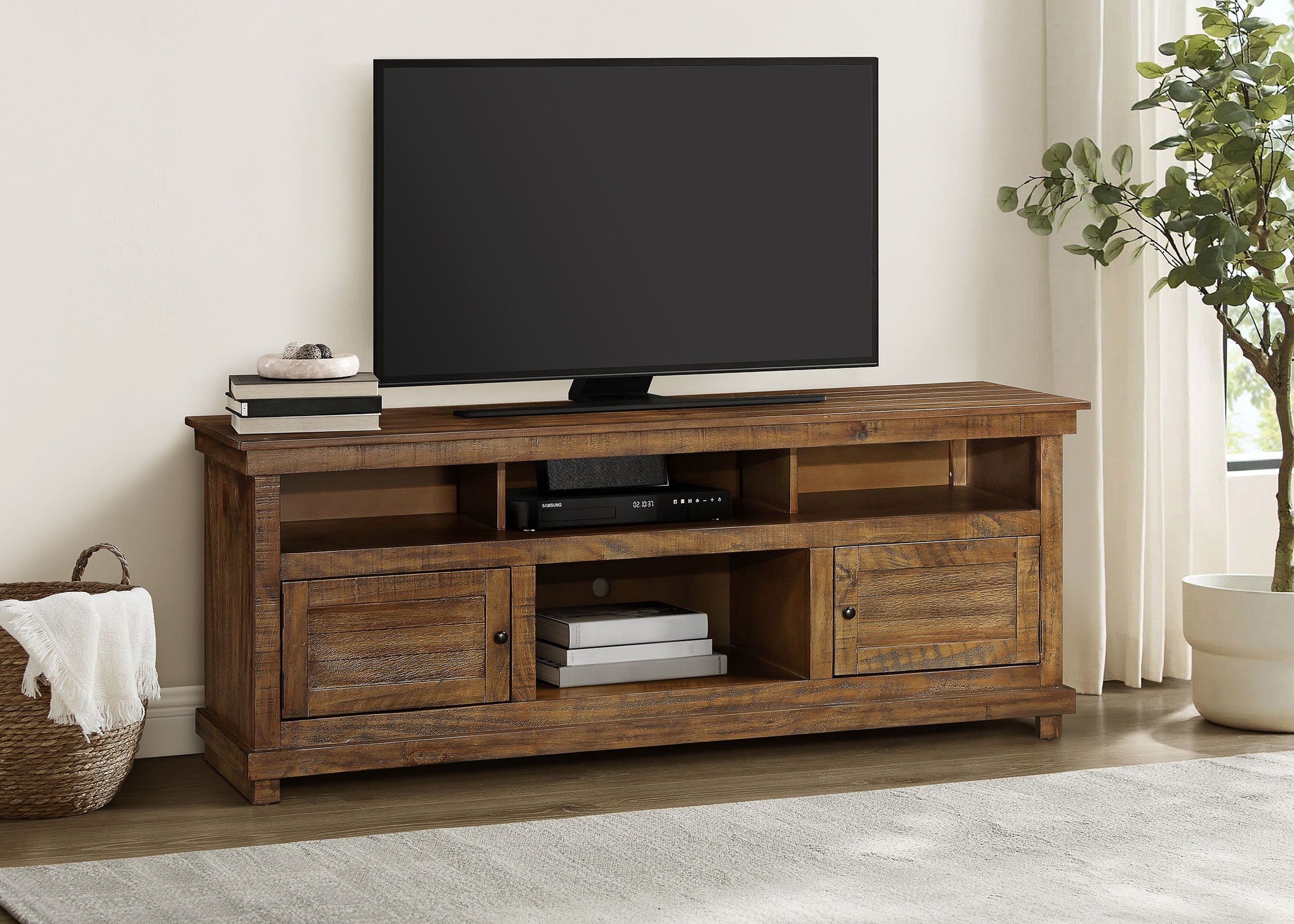 Payne 70-inch TV Stand Media Console Distressed Brown-