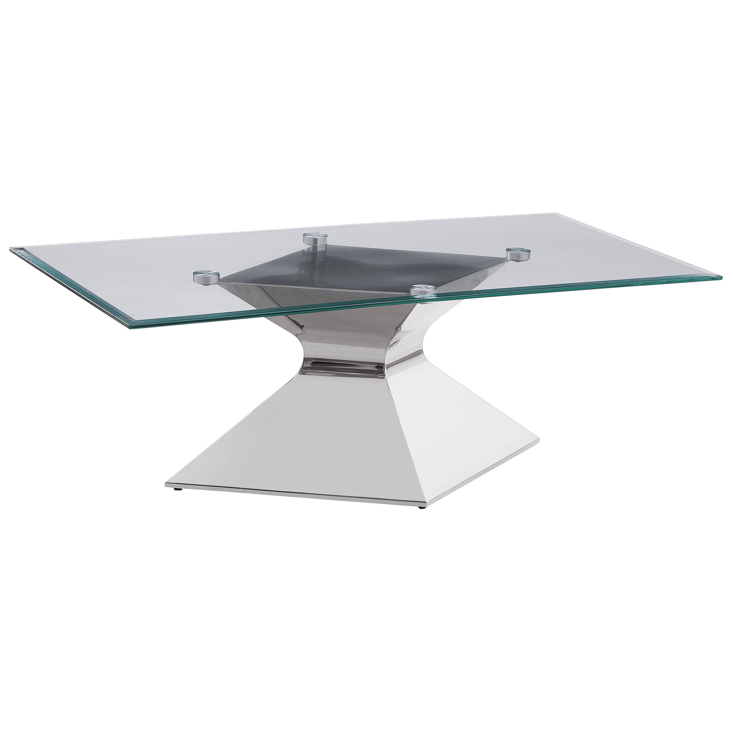 Jenny Glass Top Stainless Steel Coffee Table Chrome-