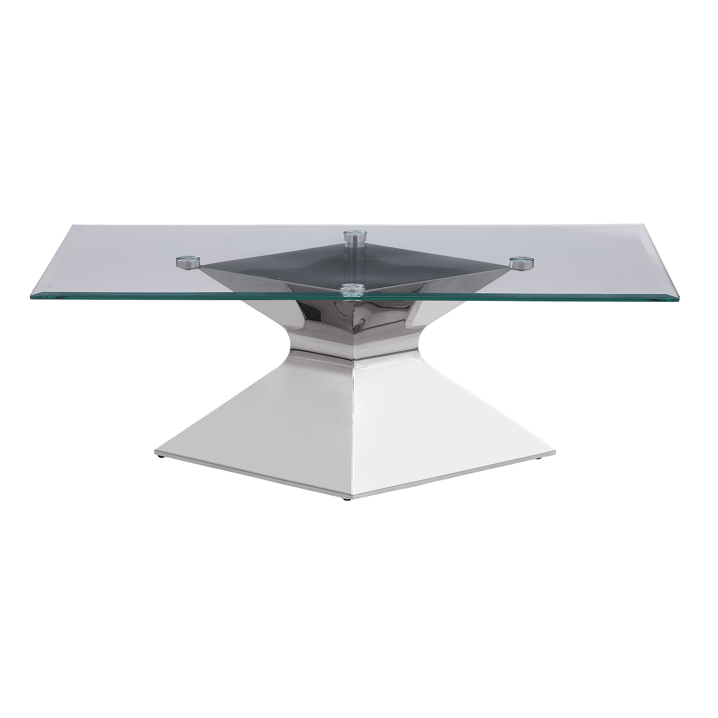 Jenny Glass Top Stainless Steel Coffee Table Chrome-
