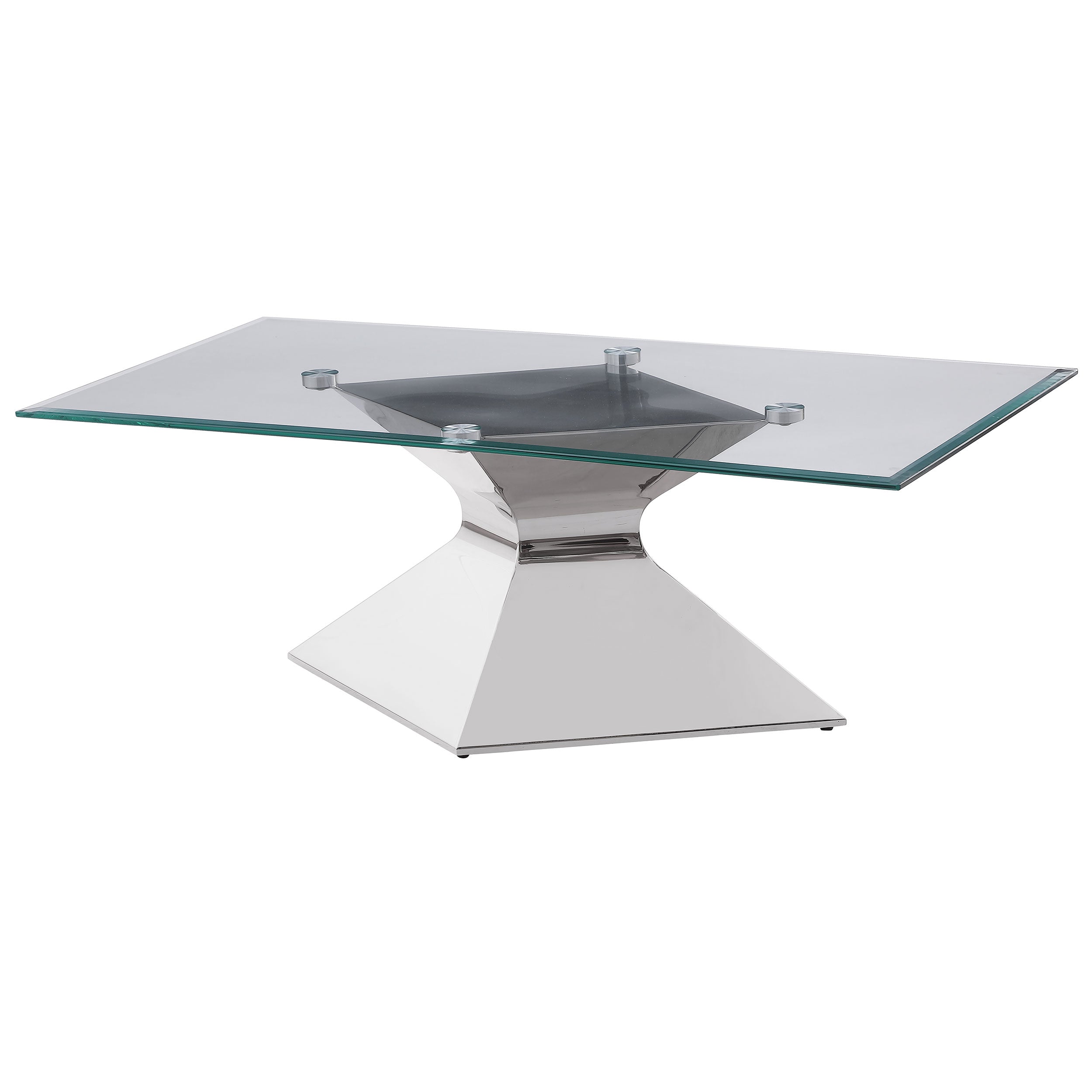 Jenny Glass Top Stainless Steel Coffee Table Chrome-
