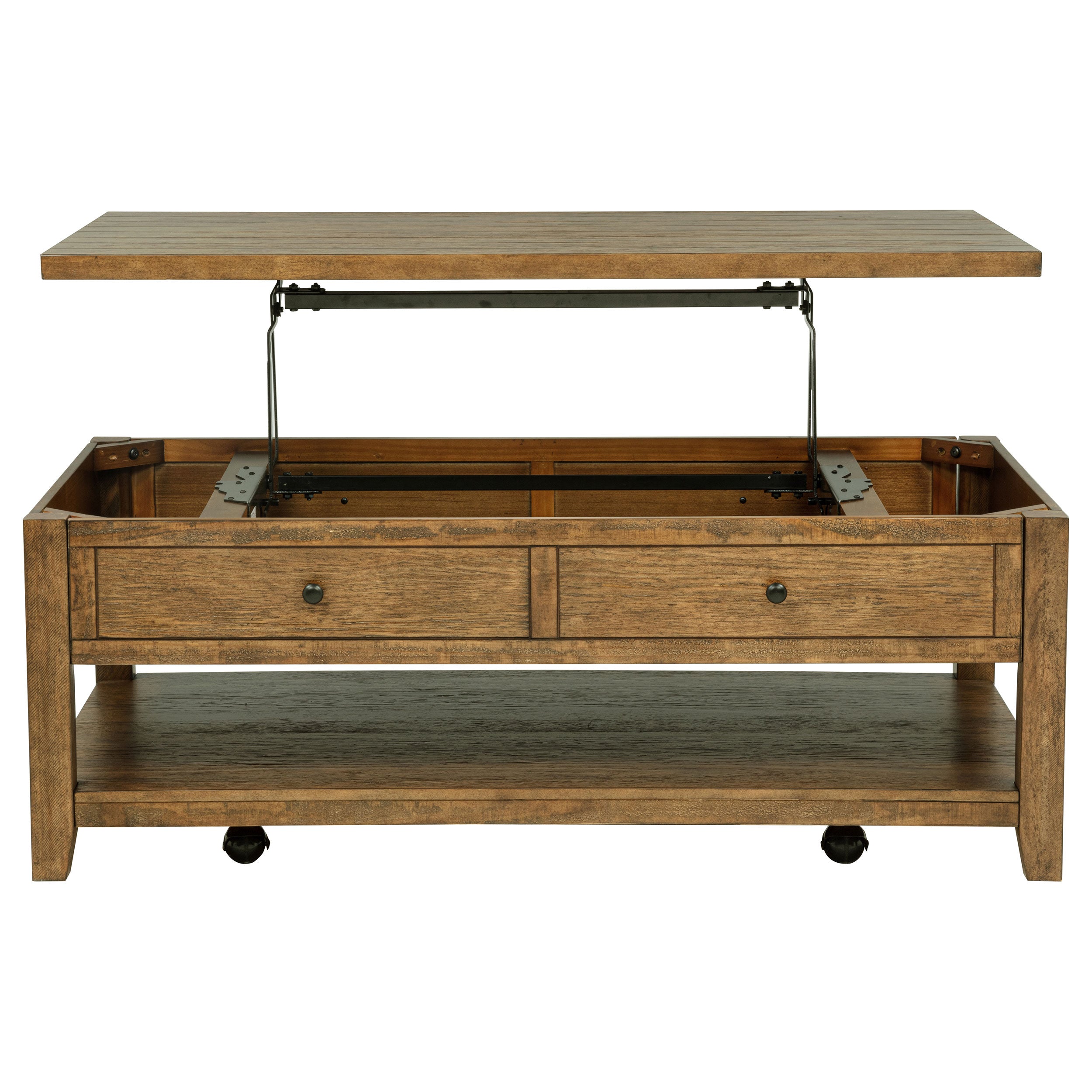 Payne 48-inch Mobile Lift Top Coffee Table Distressed Brown-