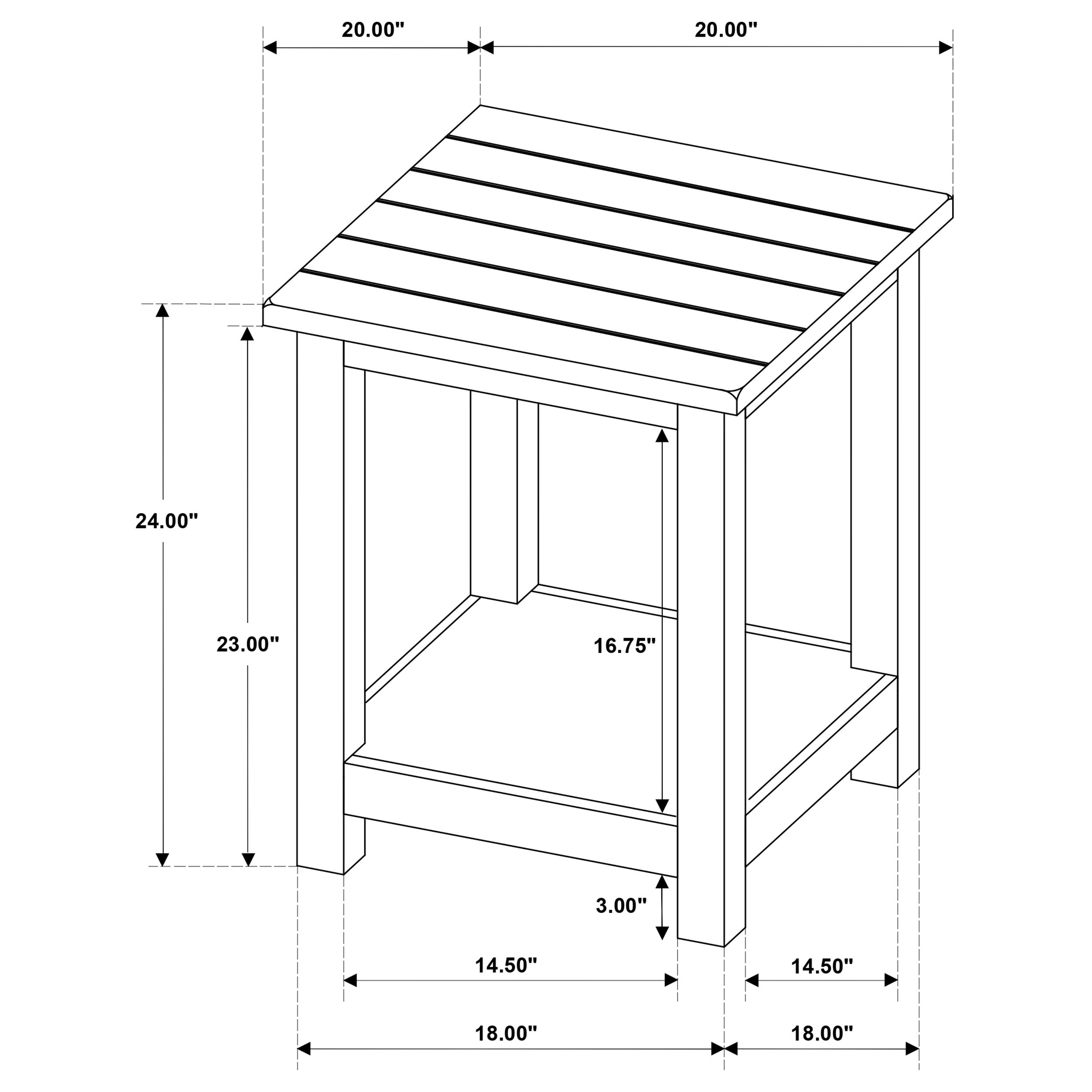 Payne Wood End Table with Shelf Distressed White-