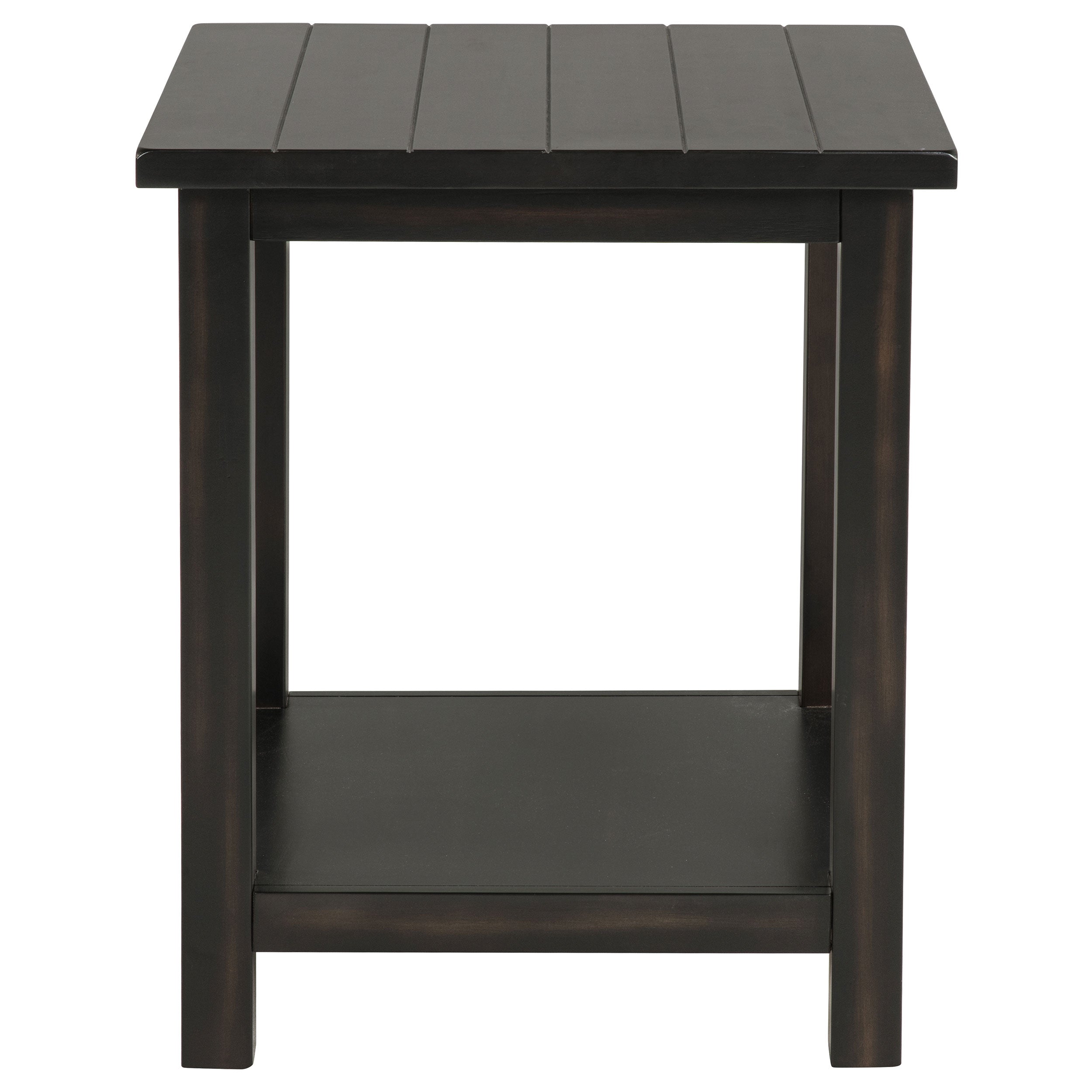 Payne Wood End Table with Shelf Distressed Java-
