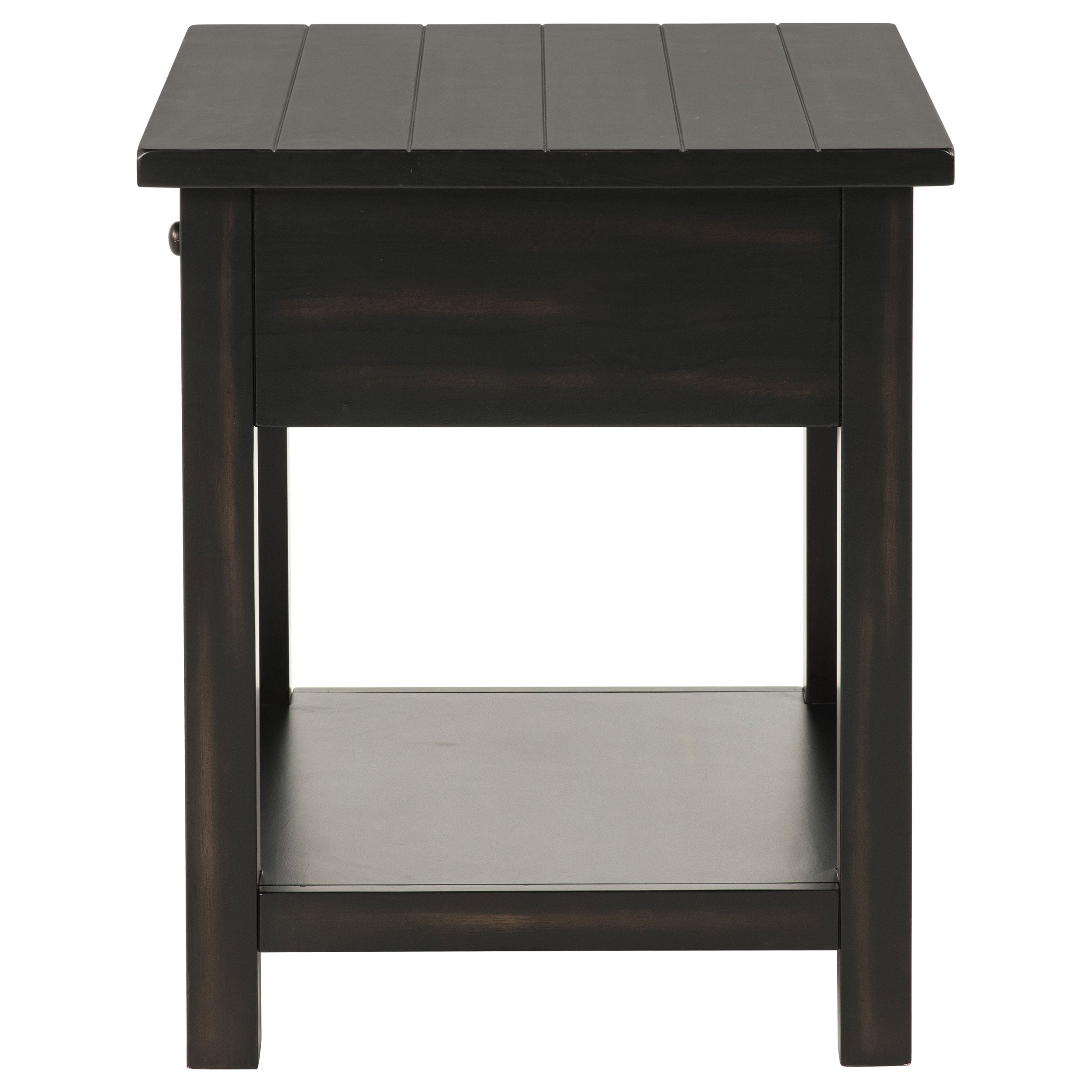 Payne 1-drawer Wood End Table with Shelf Distressed Java-