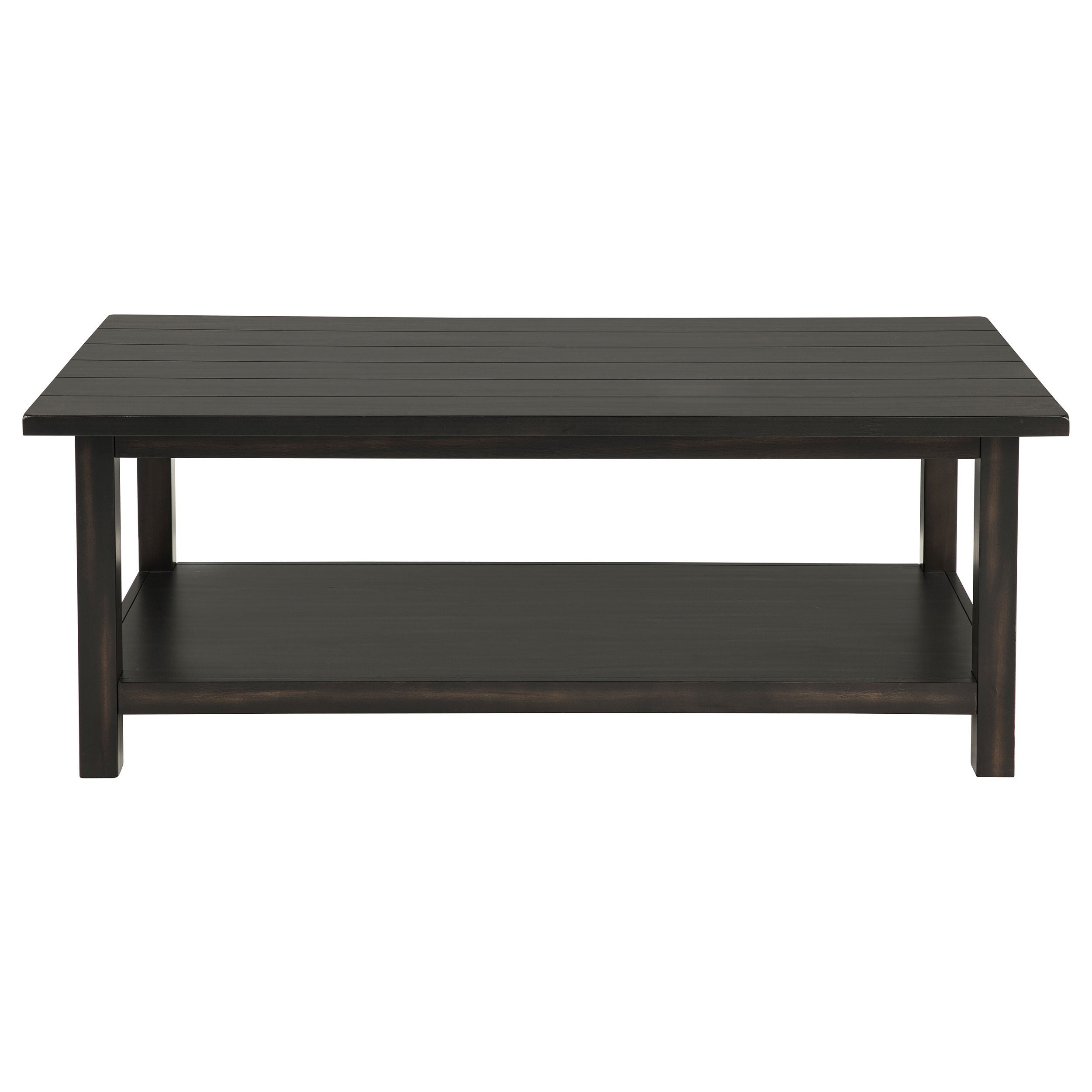 Payne Wood Coffee Table with Shelf Distressed Java-