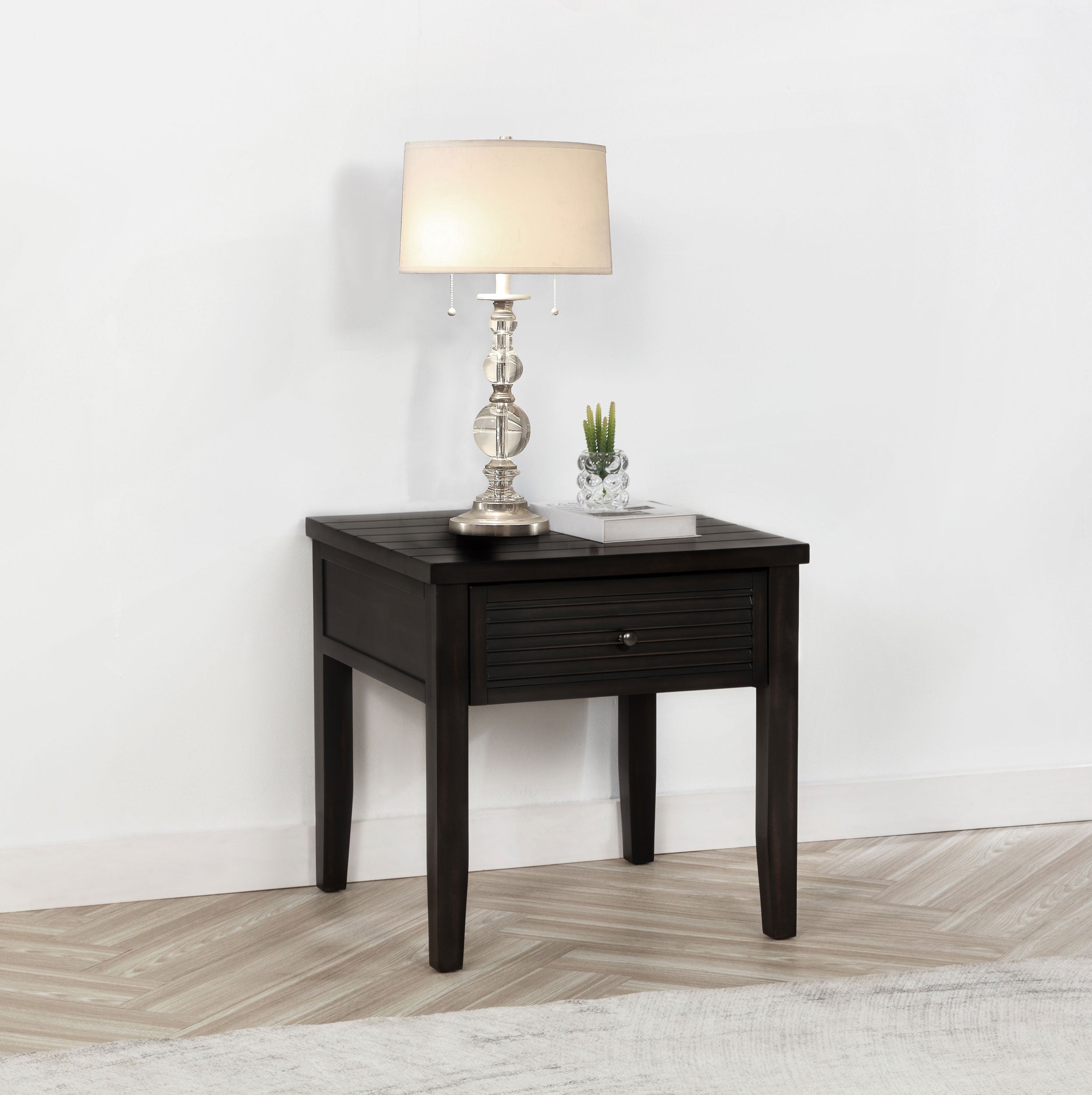 Concord 1-drawer Square End Table Distressed Java-