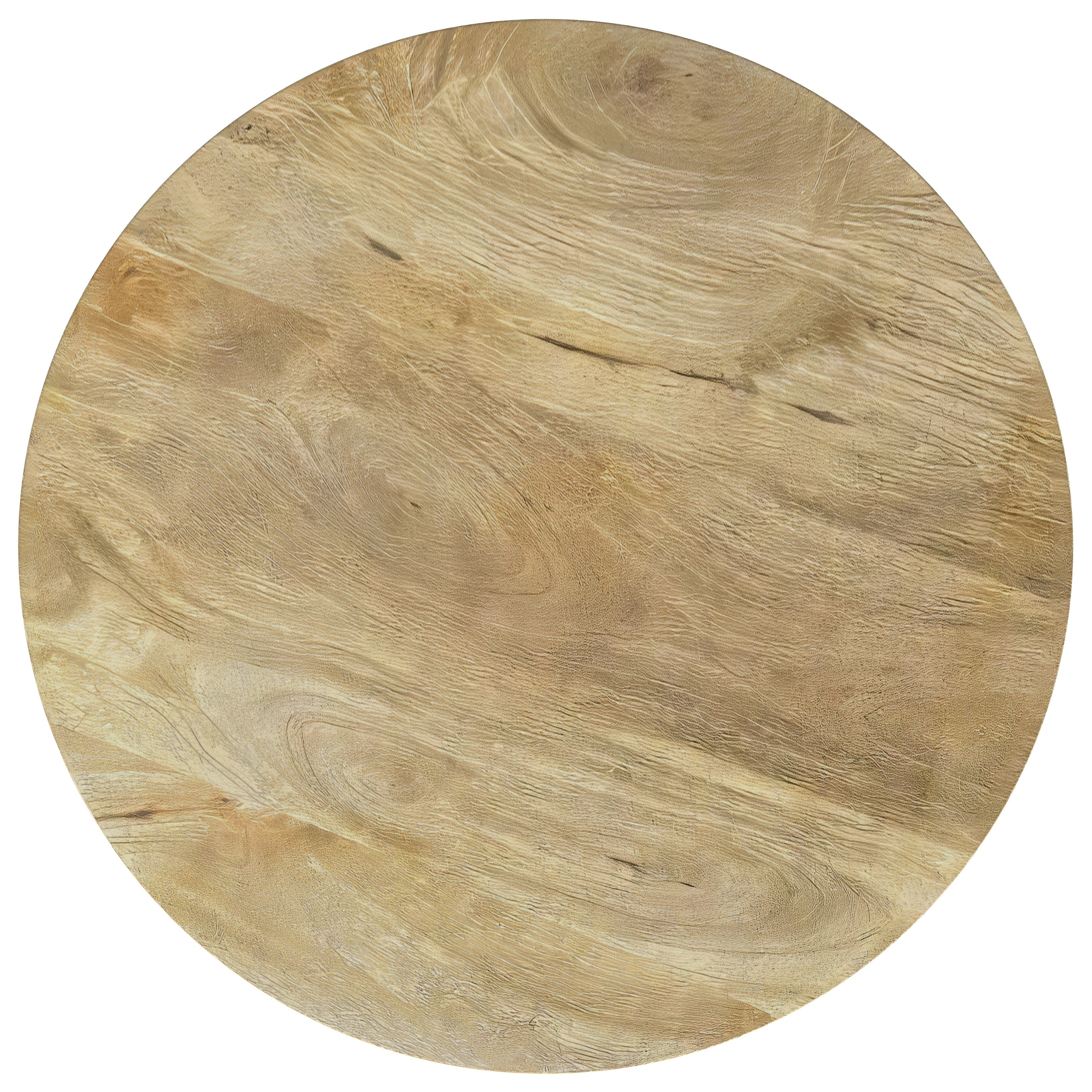 Touhy Round Solid Wood End Side Table Natural Mango-