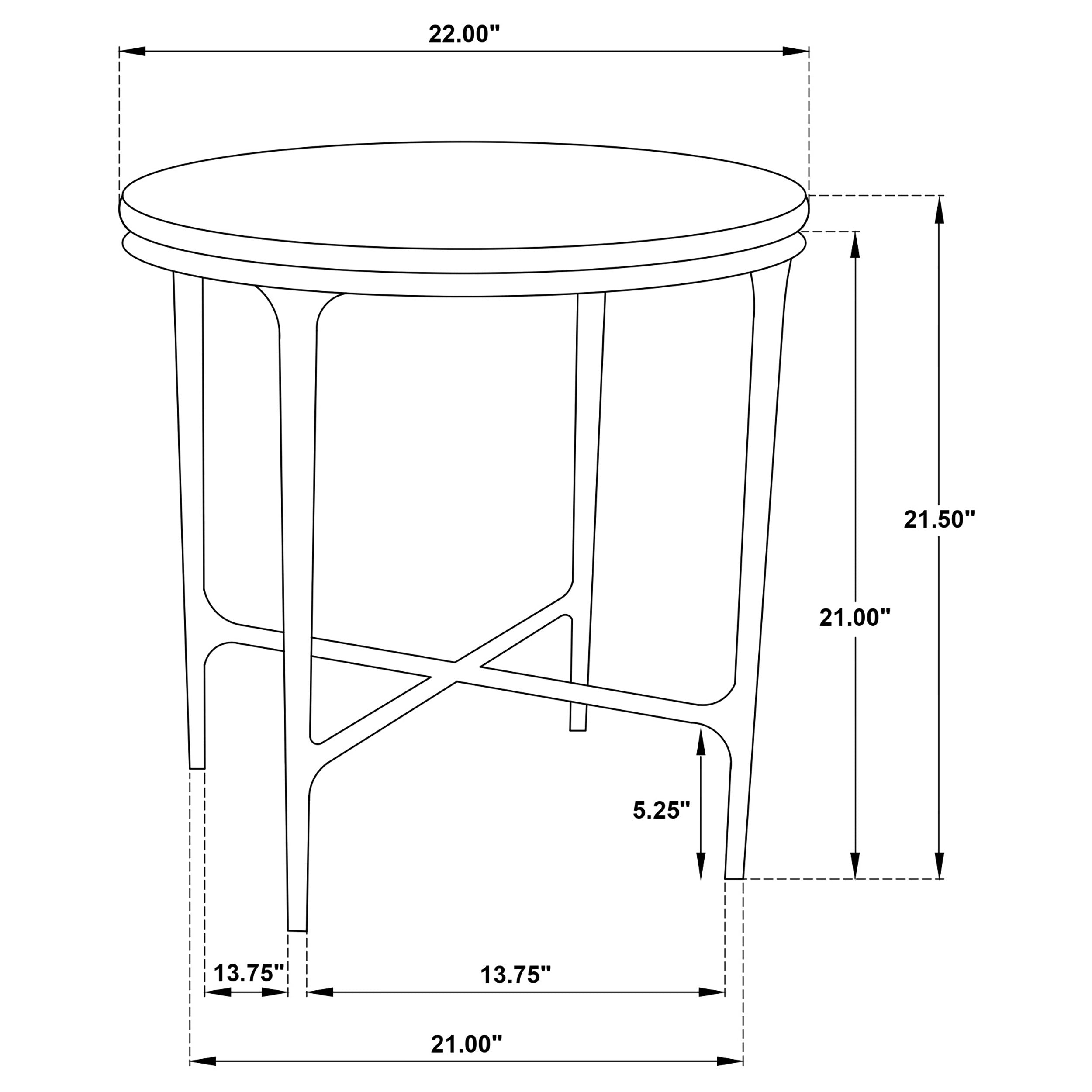 Hermas Round Genuine Marble Top Metal End Side Table White-