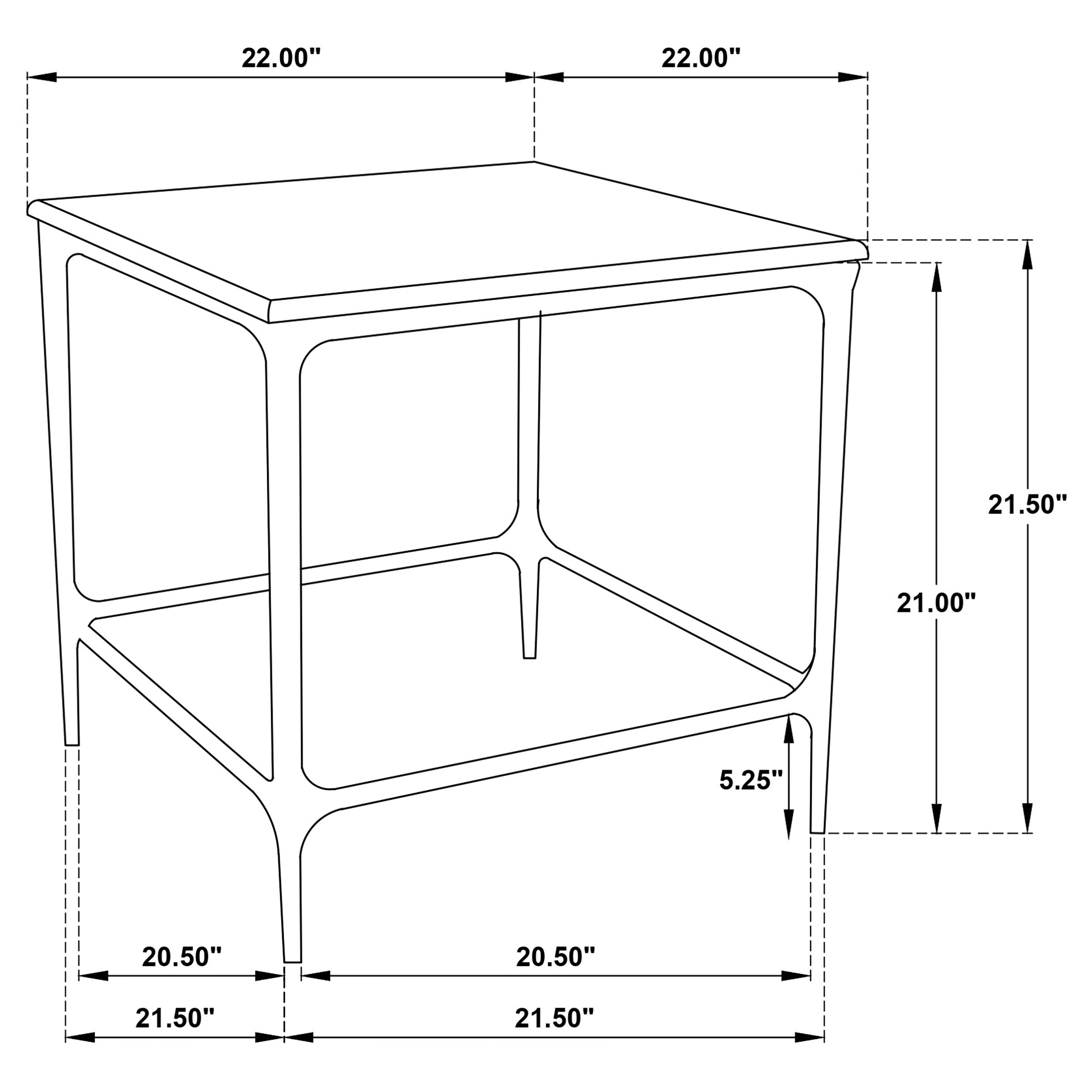 Ebby Square Genuine Marble Top Metal End Table White-
