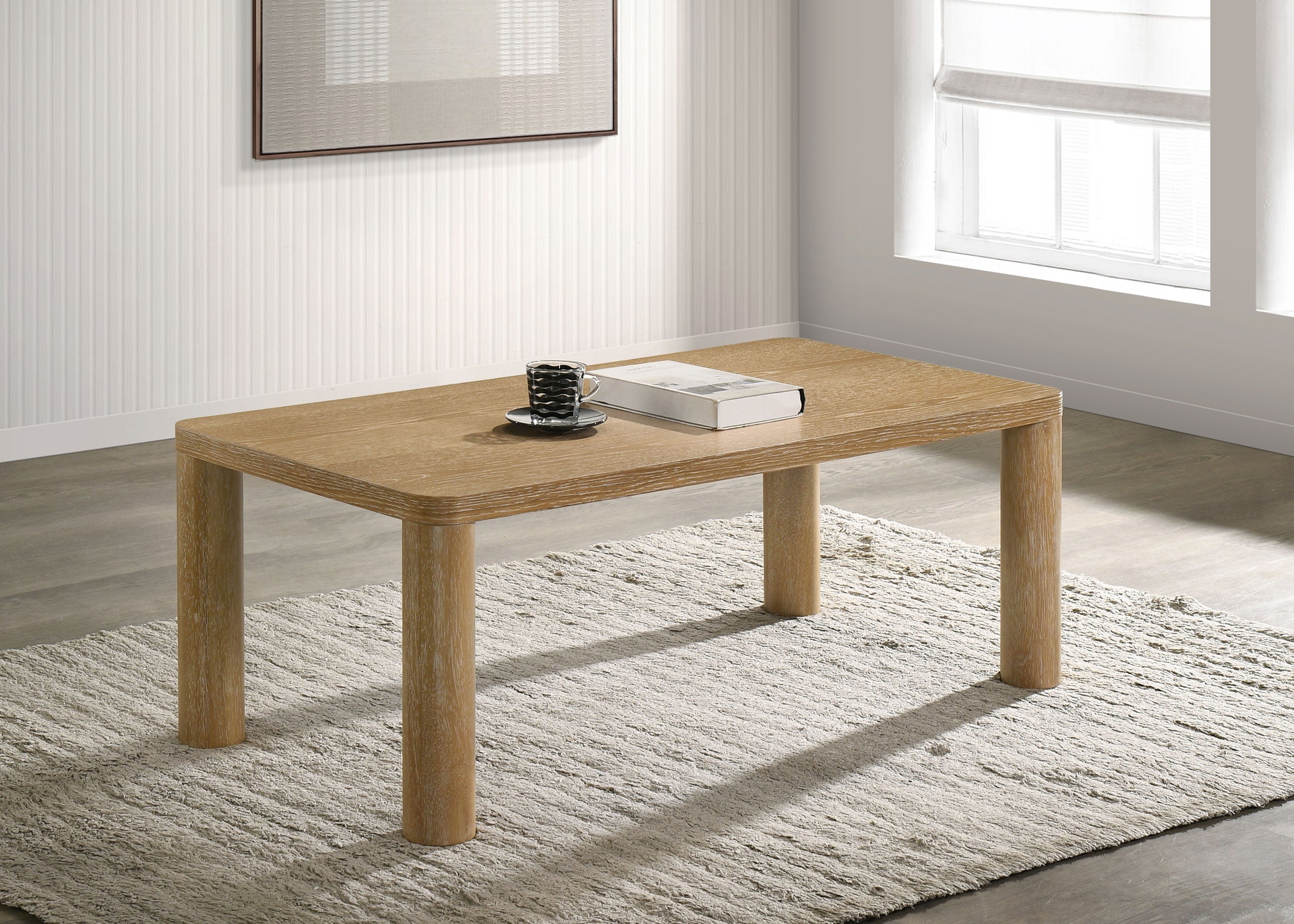 Castlewood Engineered Wood Cocktail Coffee Table Light Oak-