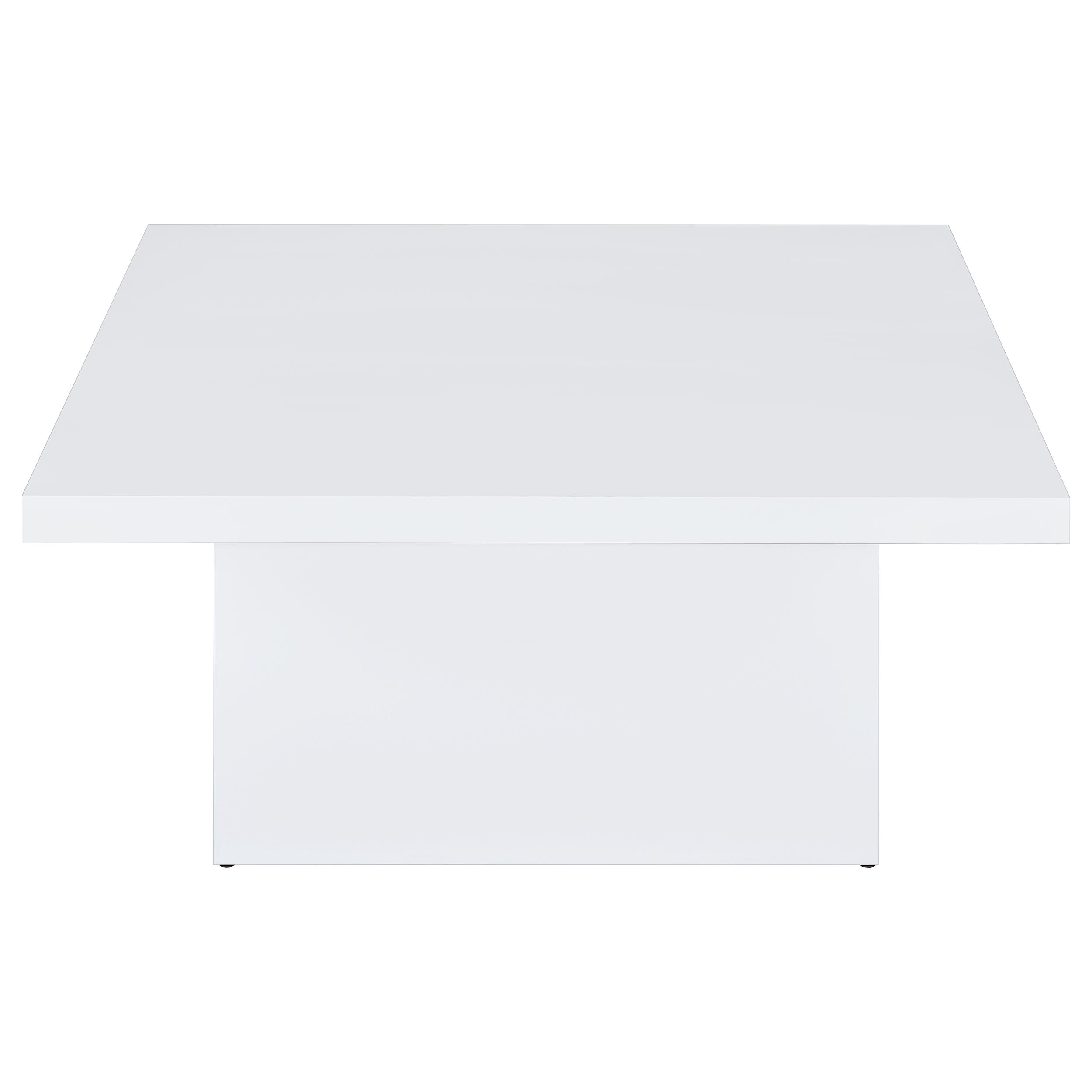 Devar Square Engineered Wood Coffee Table White High Gloss-