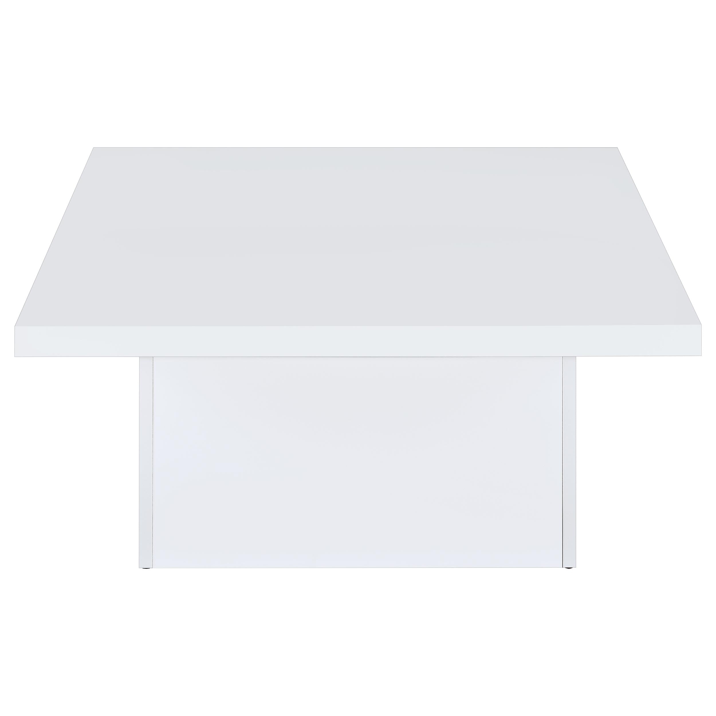 Devar Square Engineered Wood Coffee Table White High Gloss-