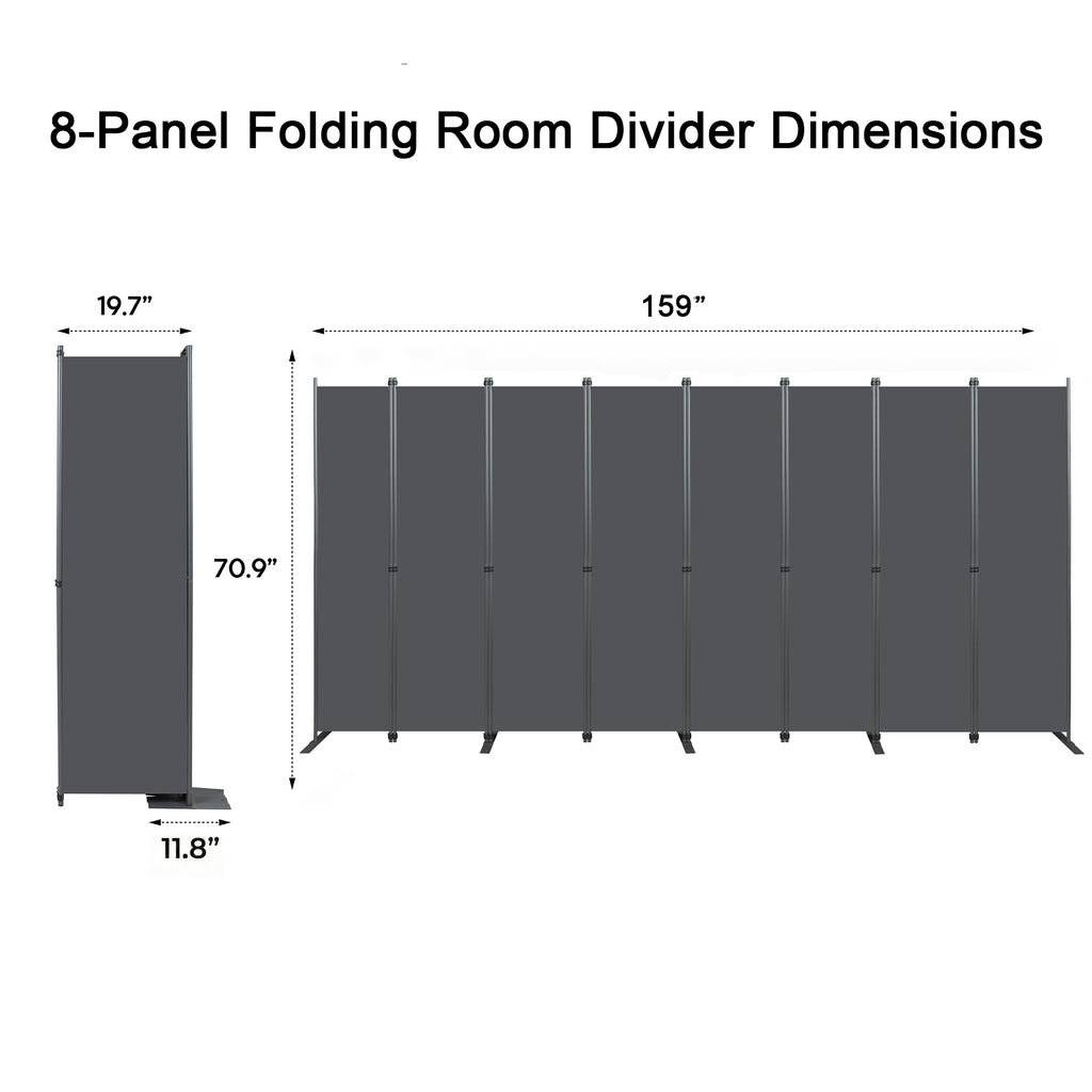 Room Divider 8-Panel Folding Privacy Screen