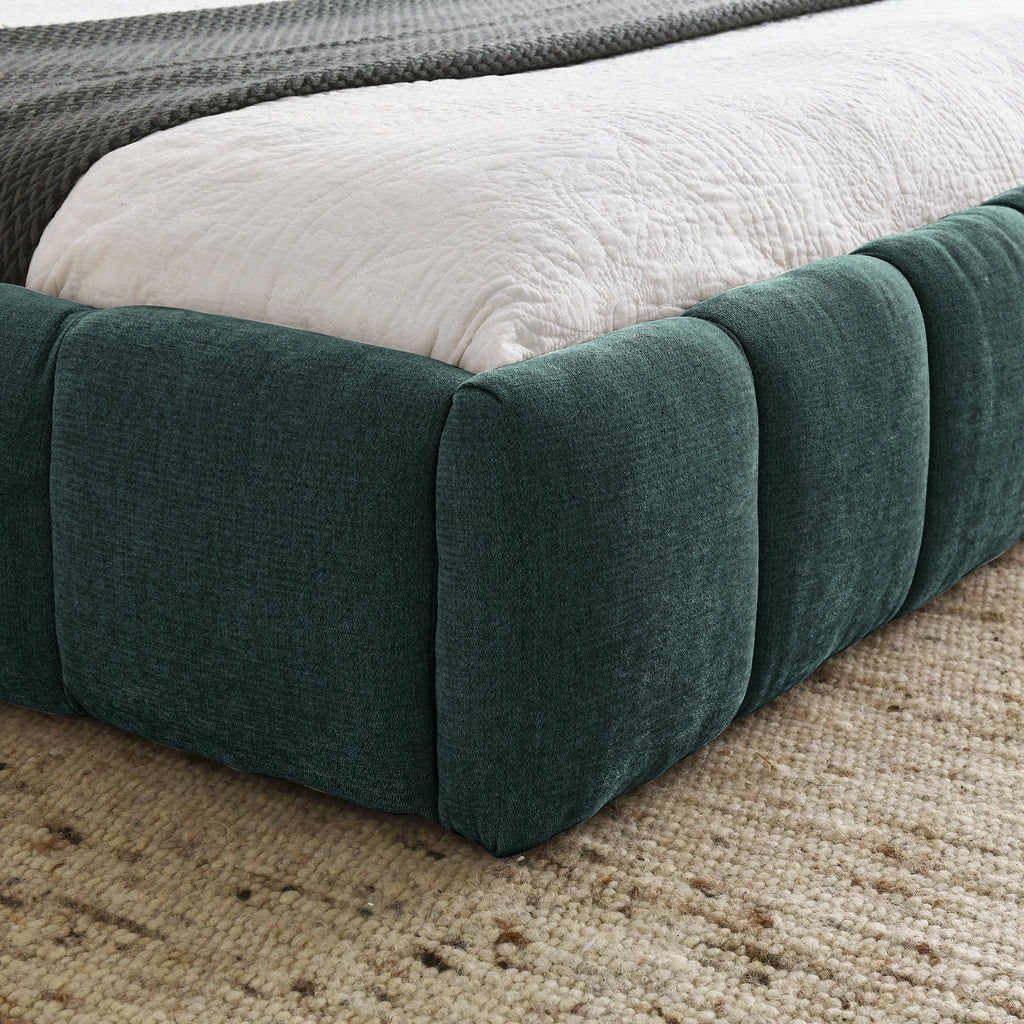 Queen Size Upholstered Bed Frame with Thick Fabric