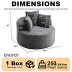 43-Inch Round Corduroy Single Sofa