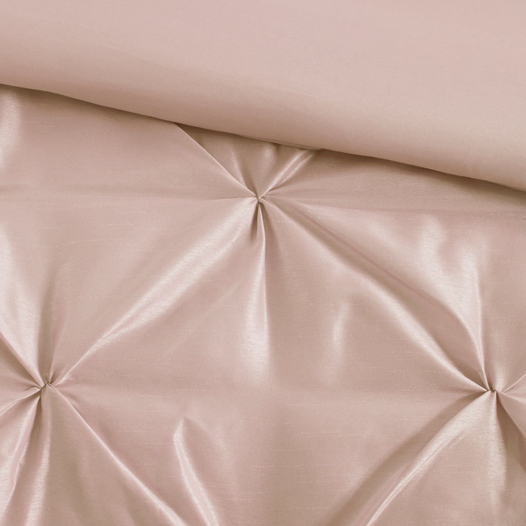 7-Piece Full 100% Polyester Pieced Pleated Tufted Comforter Set