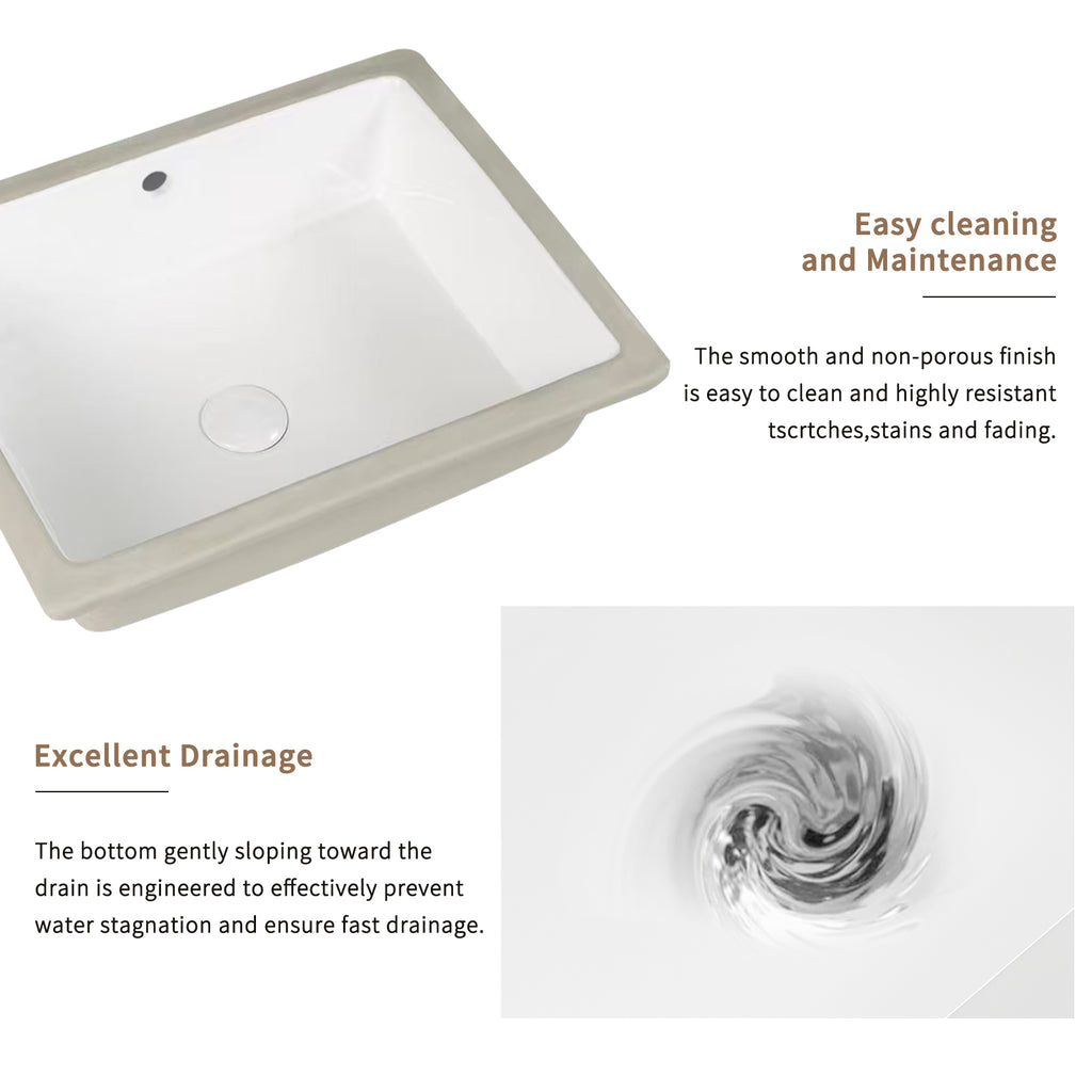 Rectangular Undermount Bathroom Sink