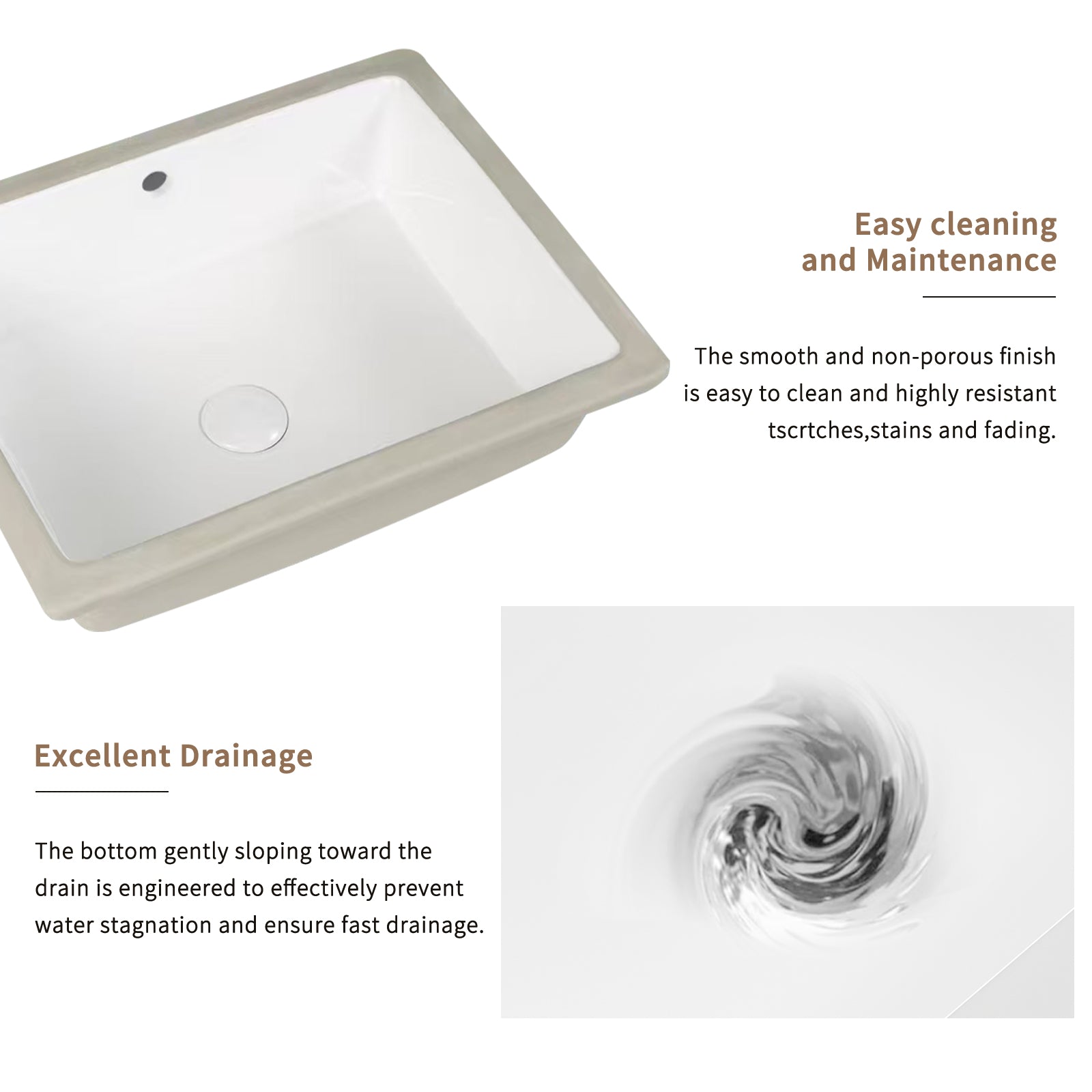 Rectangular Undermount Bathroom Sink