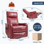 Red Faux Leather Heat Massage Manual Recliner Chair