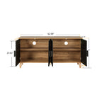 Black Carved Symmetrical Design TV Stand