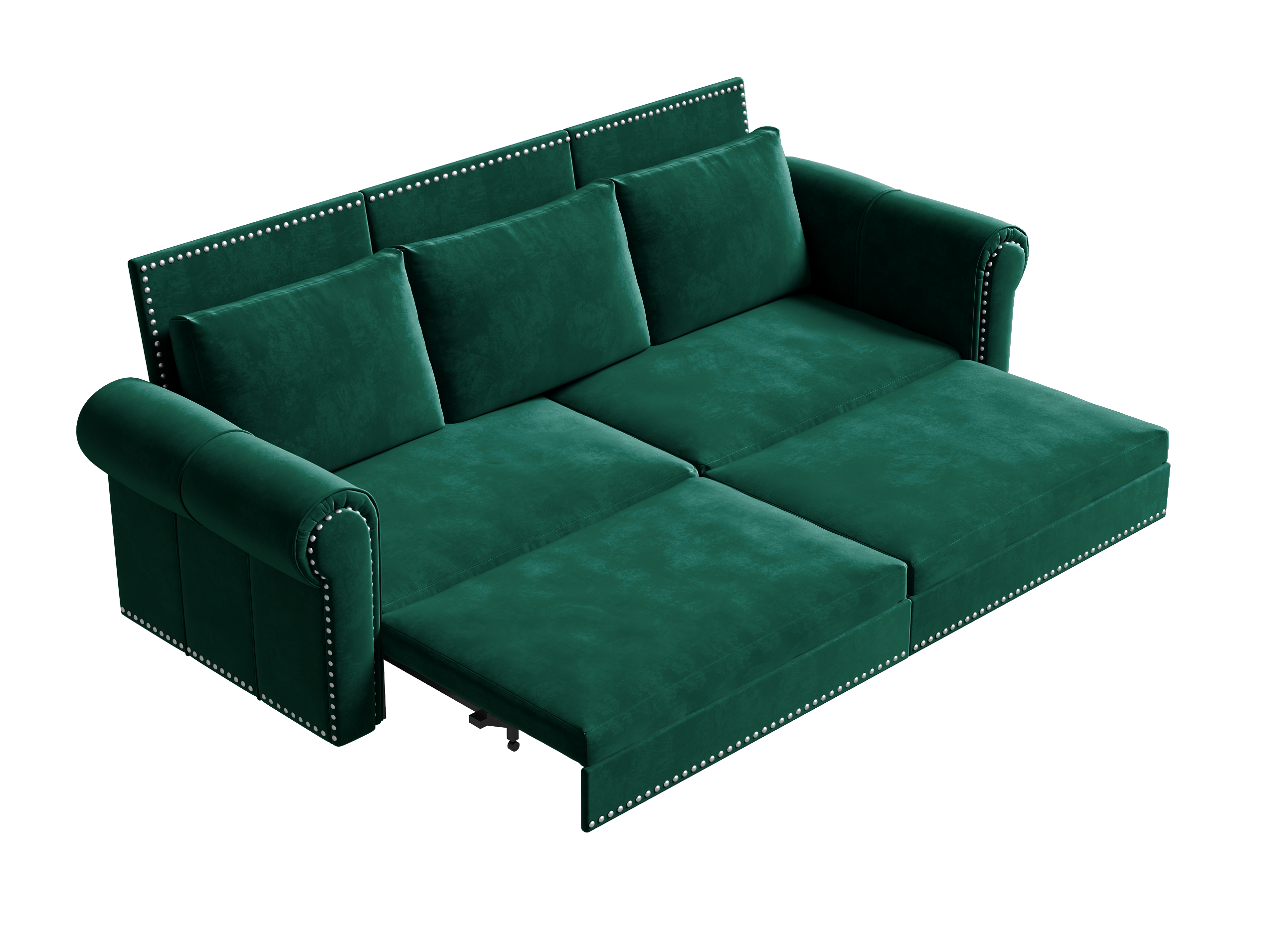 Chesterfield 3-in-1 Velvet Convertible Sleeper Sofa Bed
