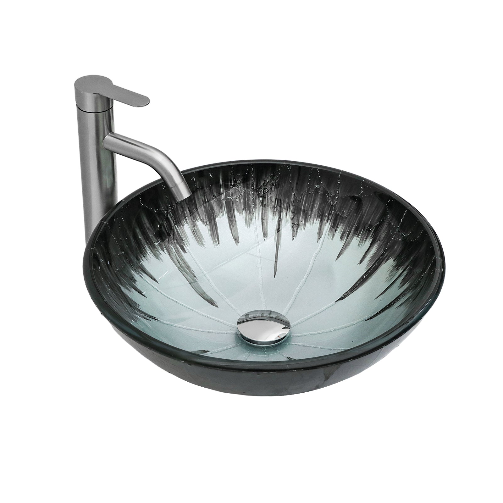 Artistic Tempered Glass Bathroom Vessel Sink