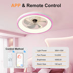 23.6" Modern RGB Ceiling Fan with Lights