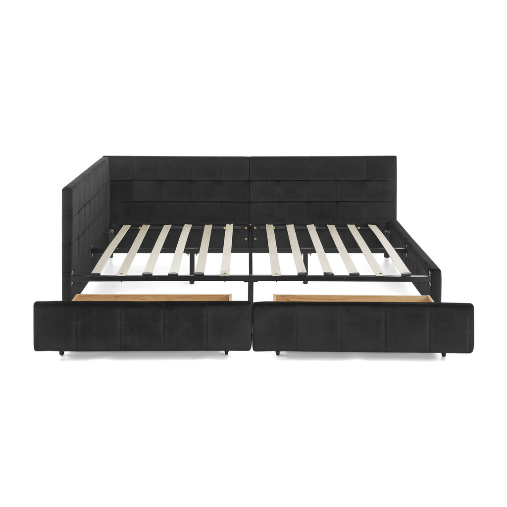 Full Size Storage Upholstered Tufted Bed Frame