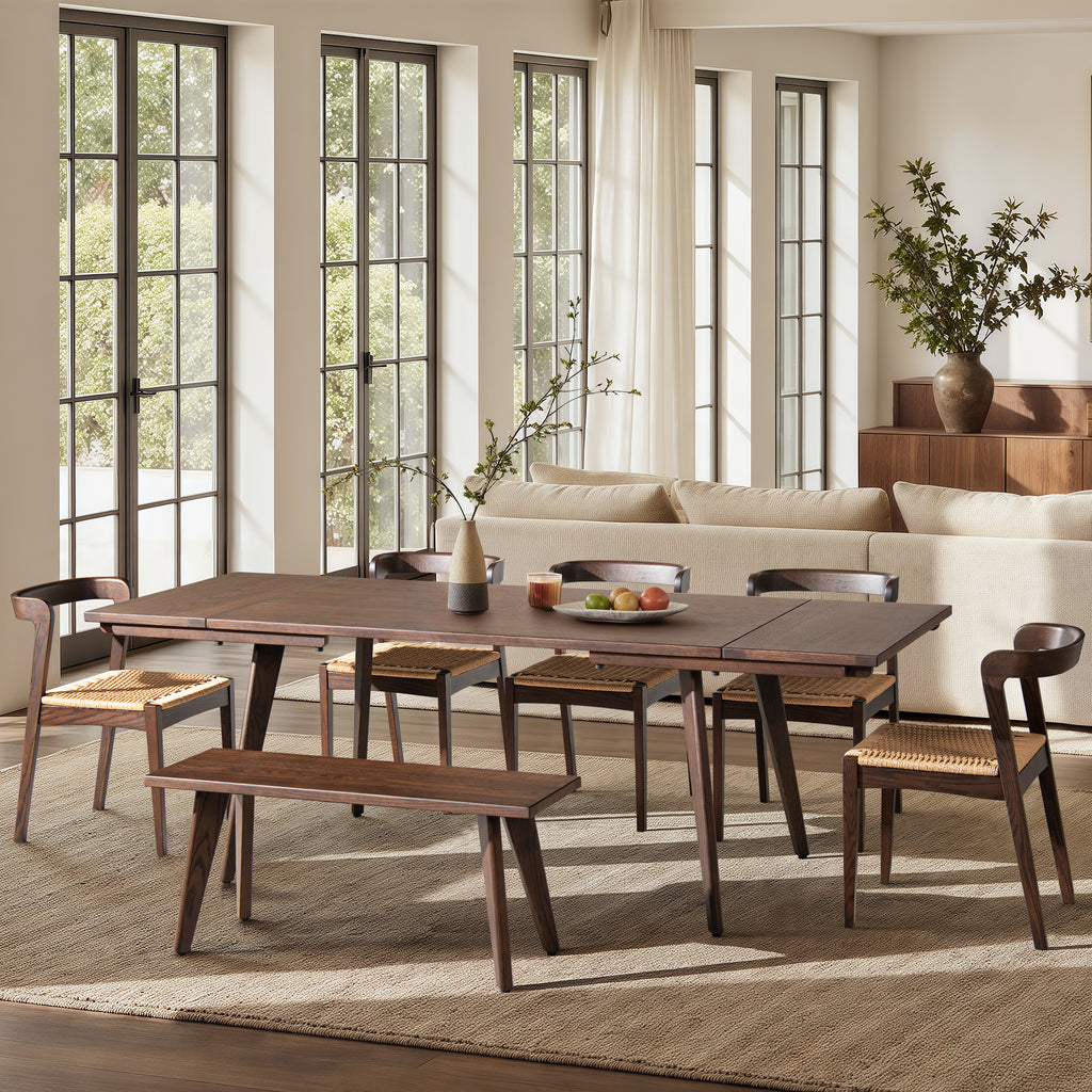 Capri 59-90.5" Solid Oak Dining Table