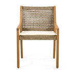 Outdoor Dining Chair Set - Acacia Wood and Wicker