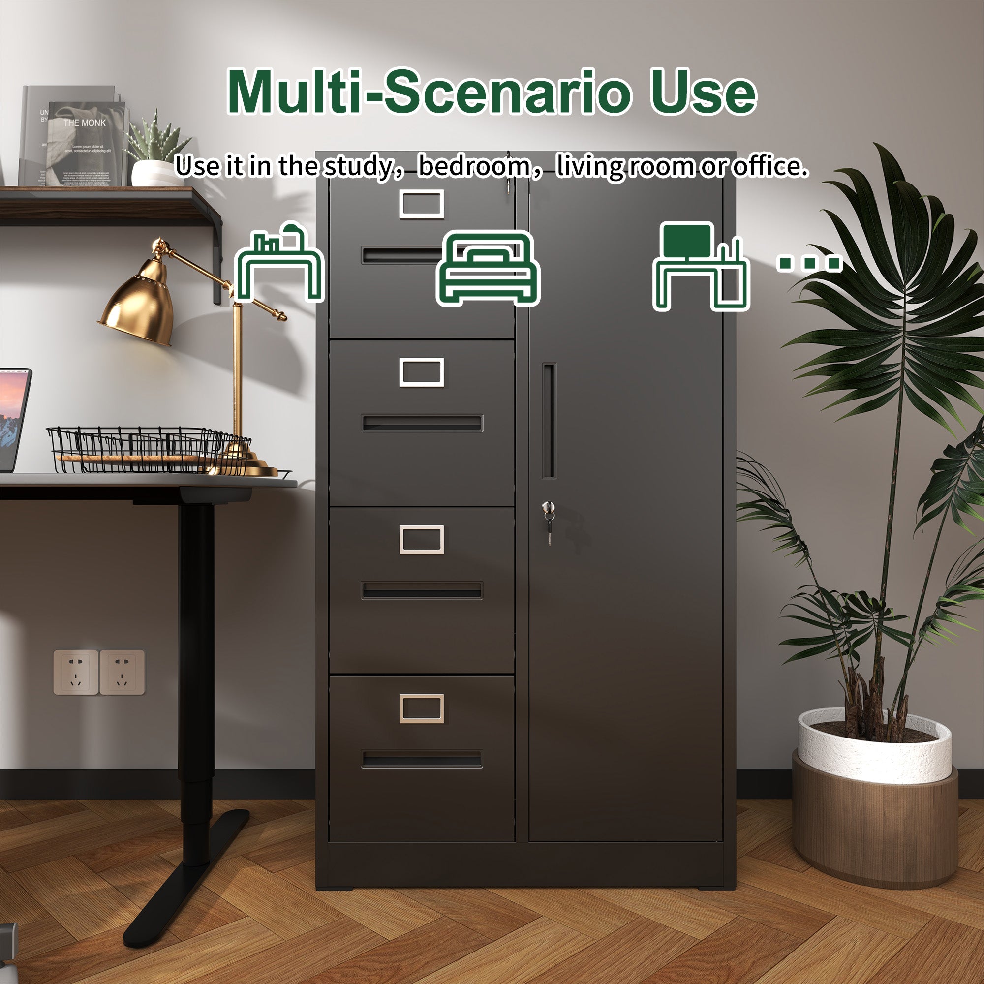 Metal Storage Vertical Filing Cabinet with Lock