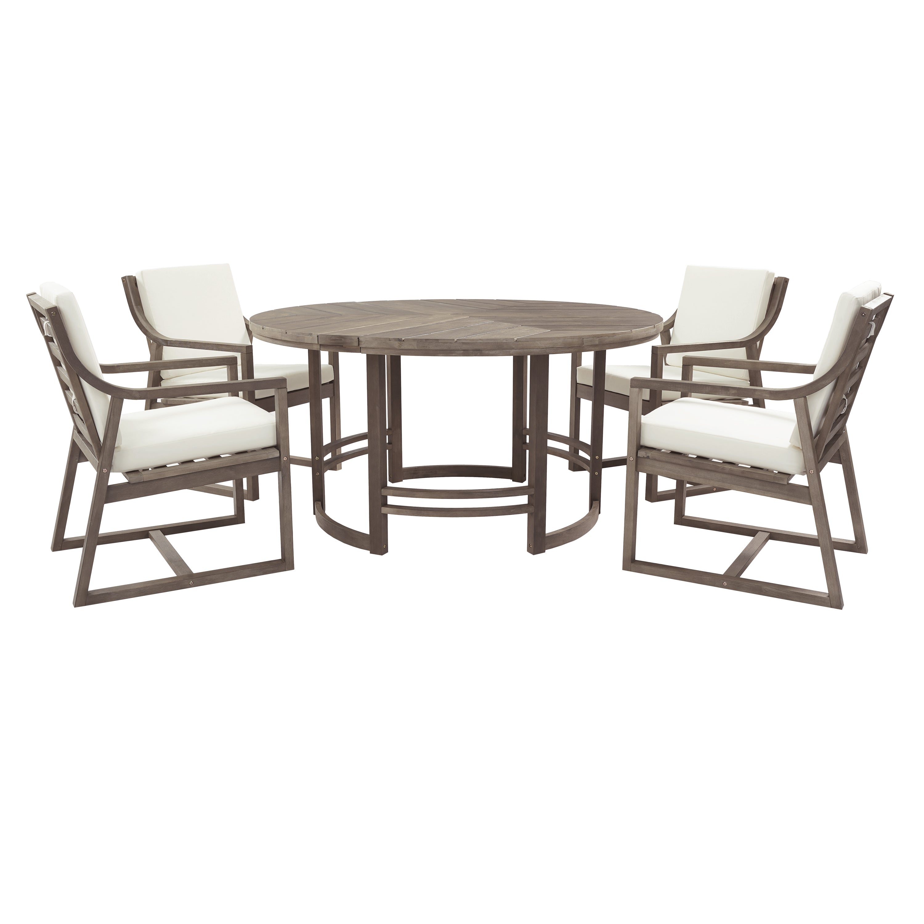 Outdoor Dining Set 5-Piece Patio Table and Chairs with Umbrella Hole